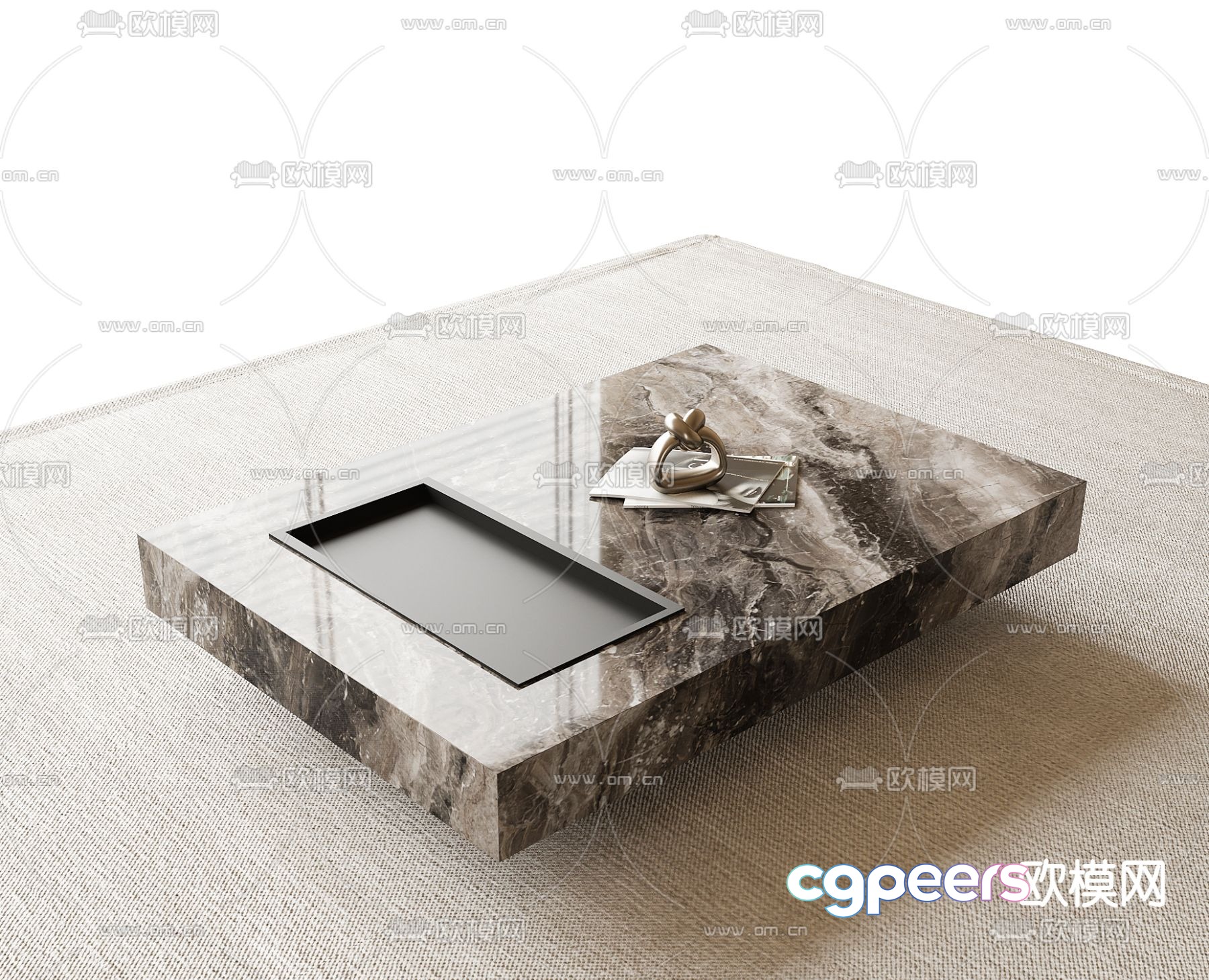 Marble coffee table square table 3d model Marble coffee table square table 3d model