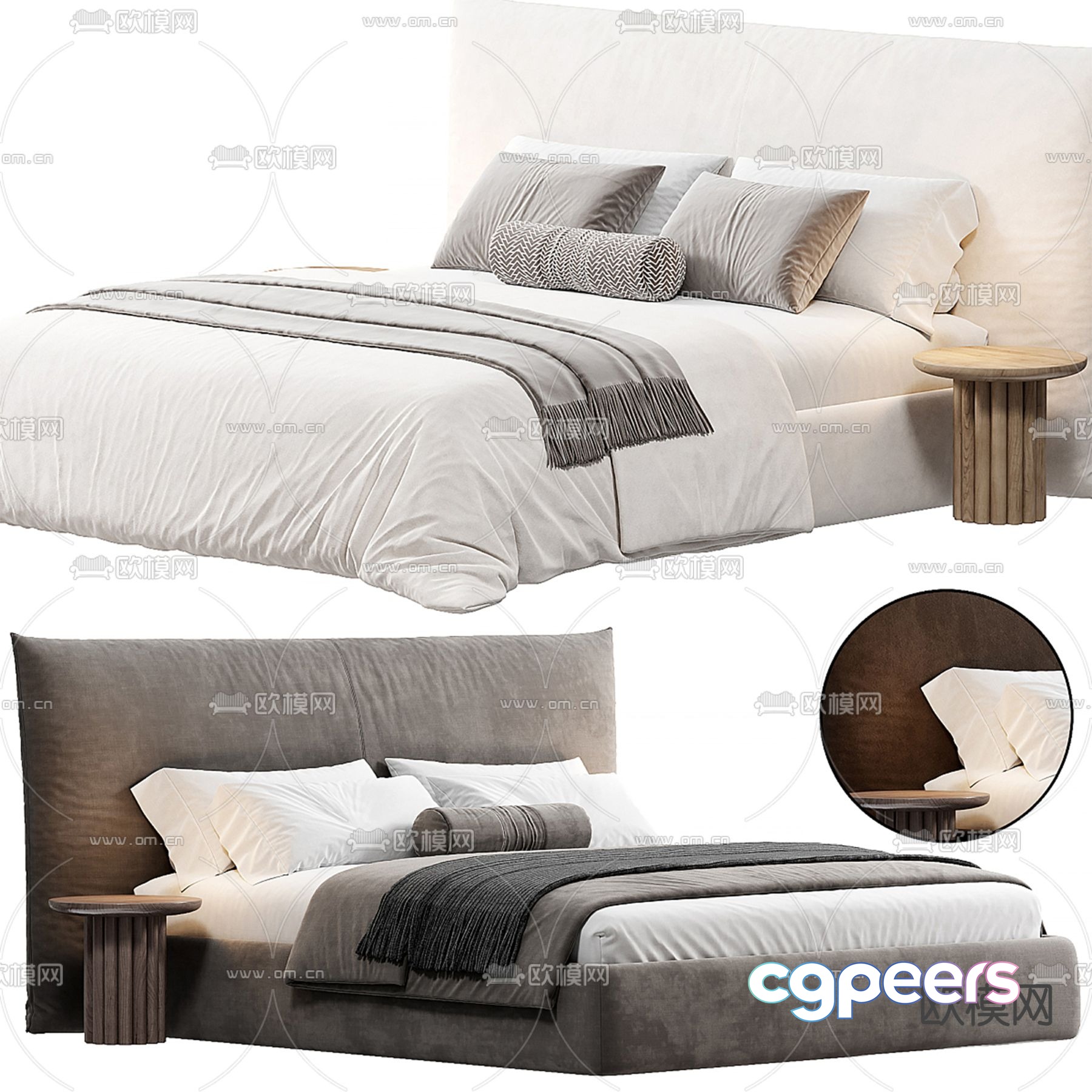 Oneandhome fabric double bed 3d model Oneandhome fabric double bed 3d model