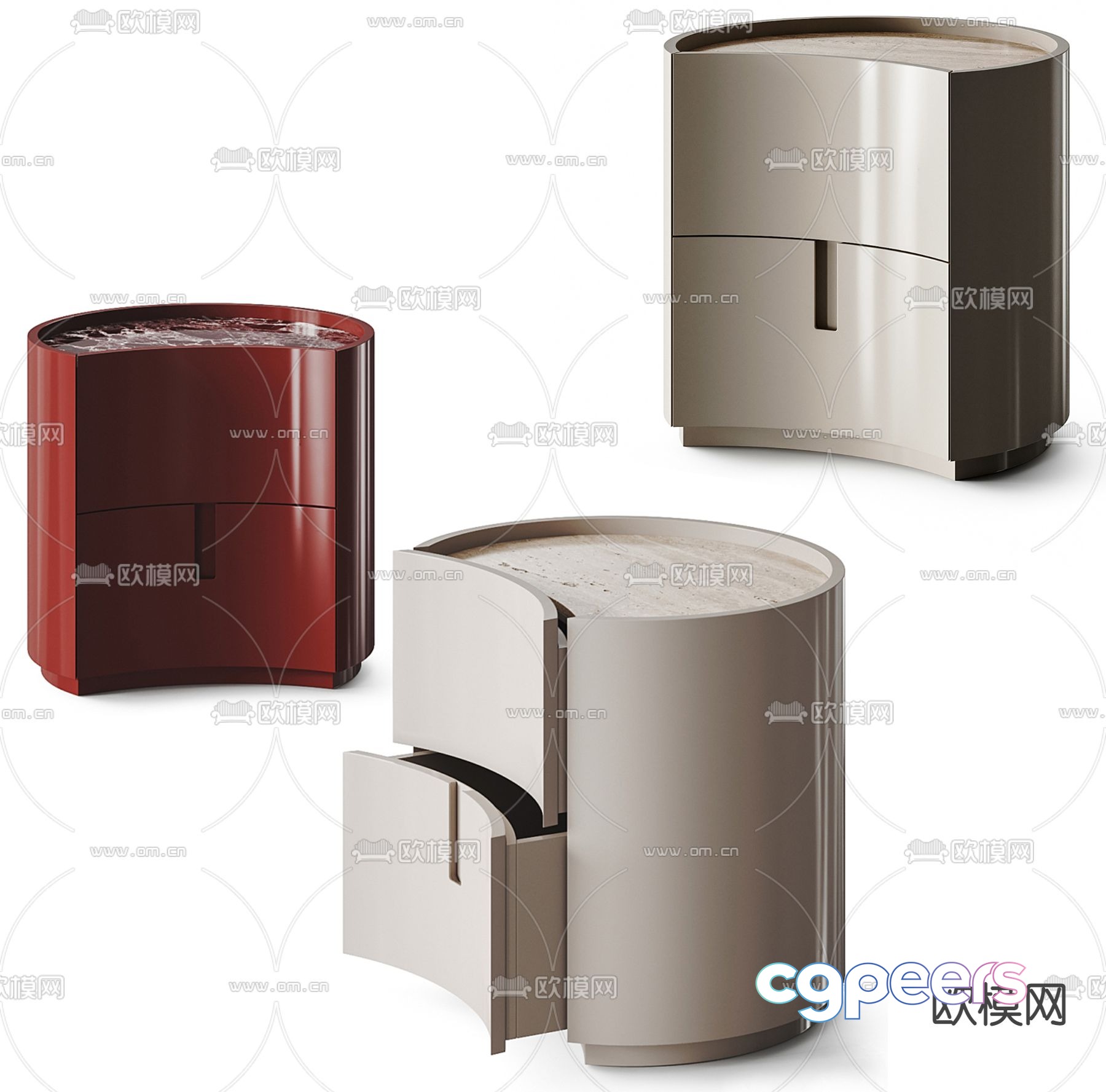 Italy Poliform bedside table 3d model Italy Poliform bedside table 3d model