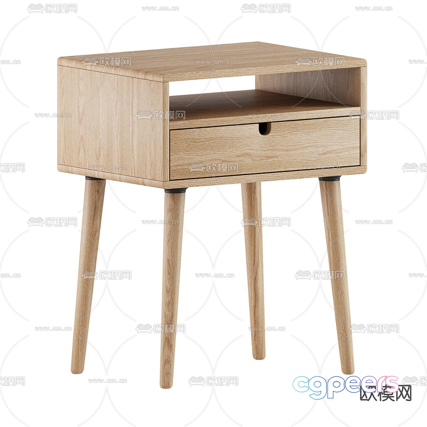 Bedside table low cabinet 3d model Bedside table low cabinet 3d model