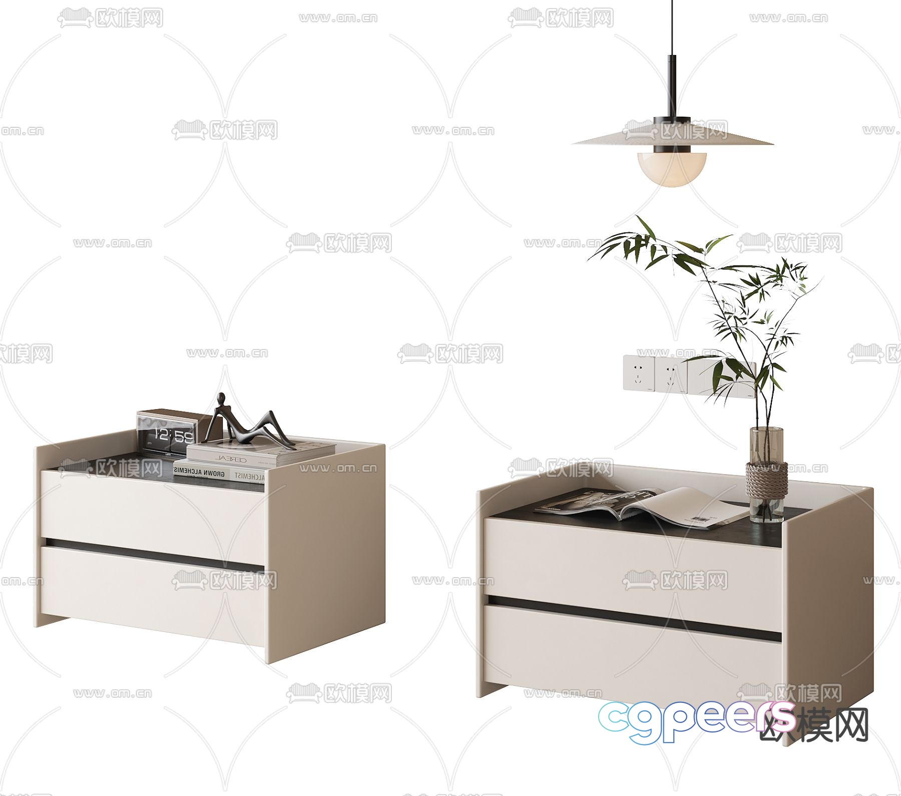 Modern bedside table 3d model Modern bedside table 3d model