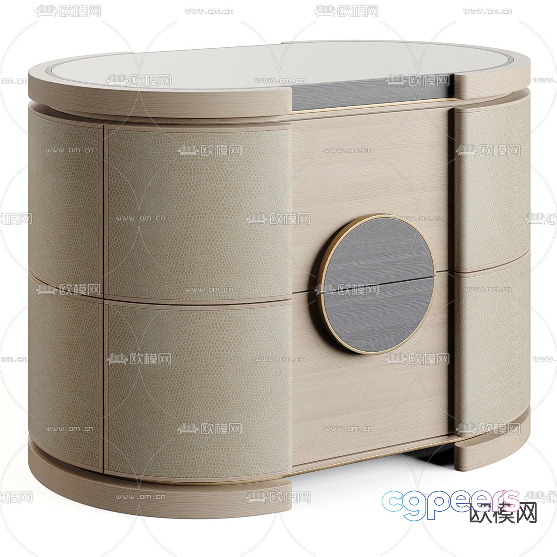 Leather bedside table chest 3d model Leather bedside table chest 3d model