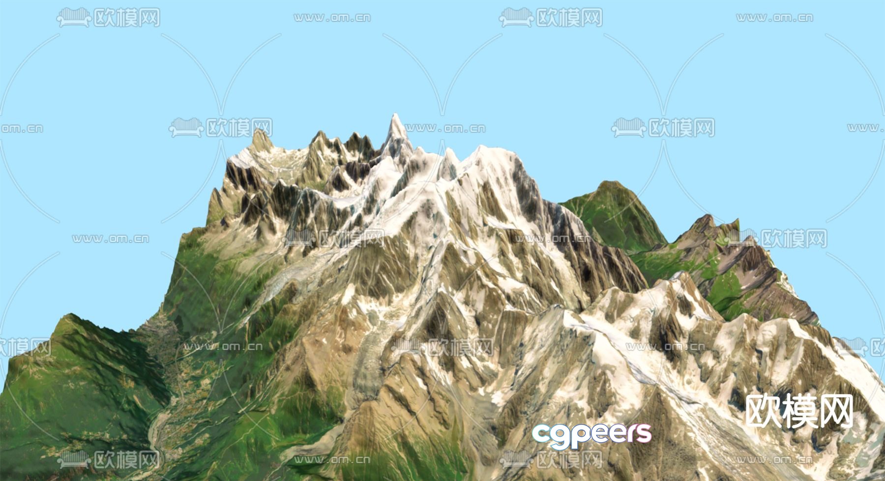 Snow mountain natural landscape 3d model Snow mountain natural landscape 3d model