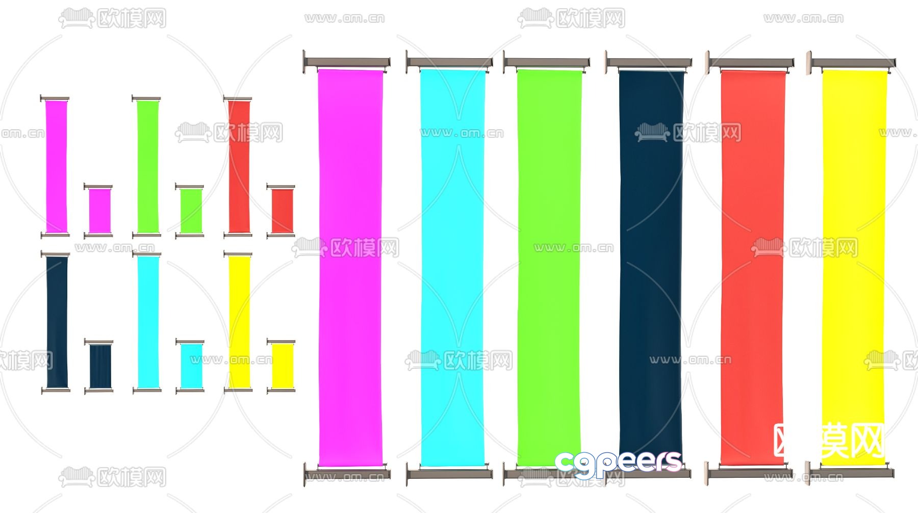 Billboard Banner Vertical 3D Model Billboard Banner Vertical 3D Model