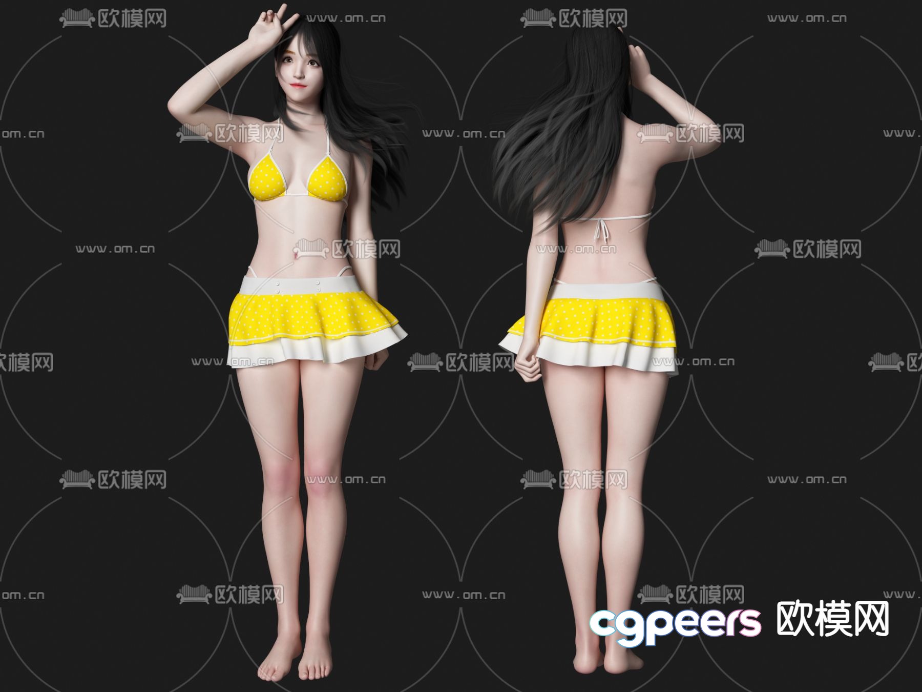 Swimsuit beauty bikini character 3d model Swimsuit beauty bikini character 3d model