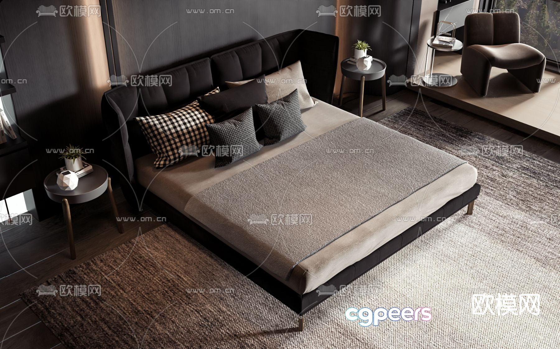 Commercial bed double bed 3d model Commercial bed double bed 3d model