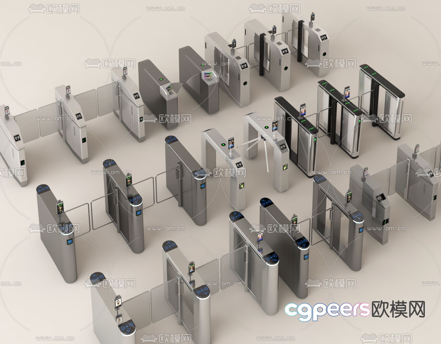 Gate gate access control machine automatic door sensor door 3d model Gate gate access control machine automatic door sensor door 3d model