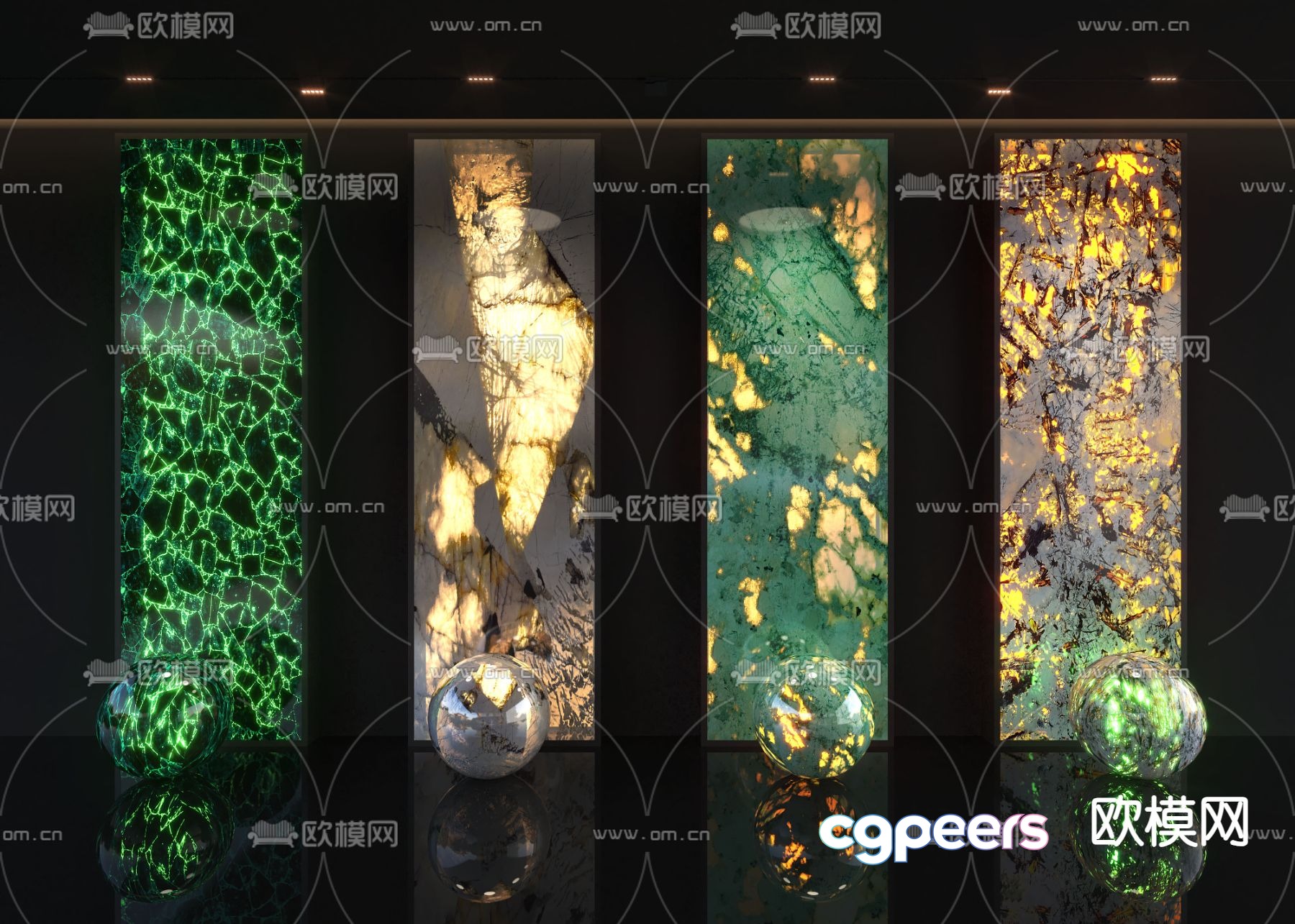 Translucent stone background wall 3d model Translucent stone background wall 3d model