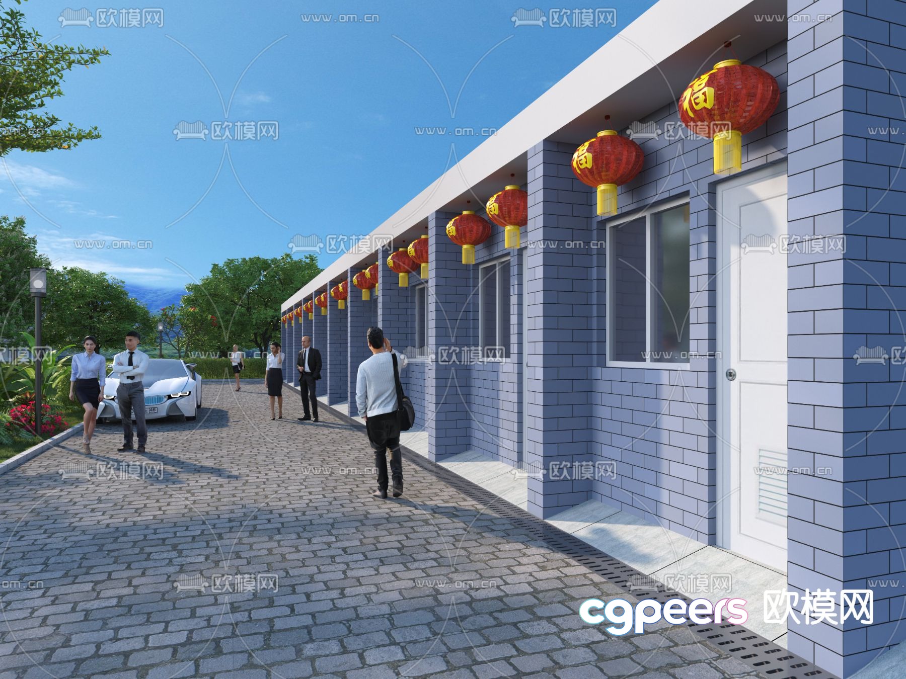 Factory exterior 3D model Factory exterior 3D model