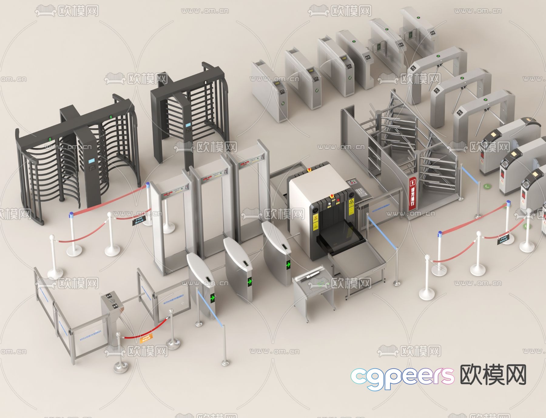 Access control machine, passage gate, subway security inspection, light security inspection machine, security gate, metal detector 3D model Access control machine, passage gate, subway security inspection, light security inspection machine, security gate, metal detector 3D model