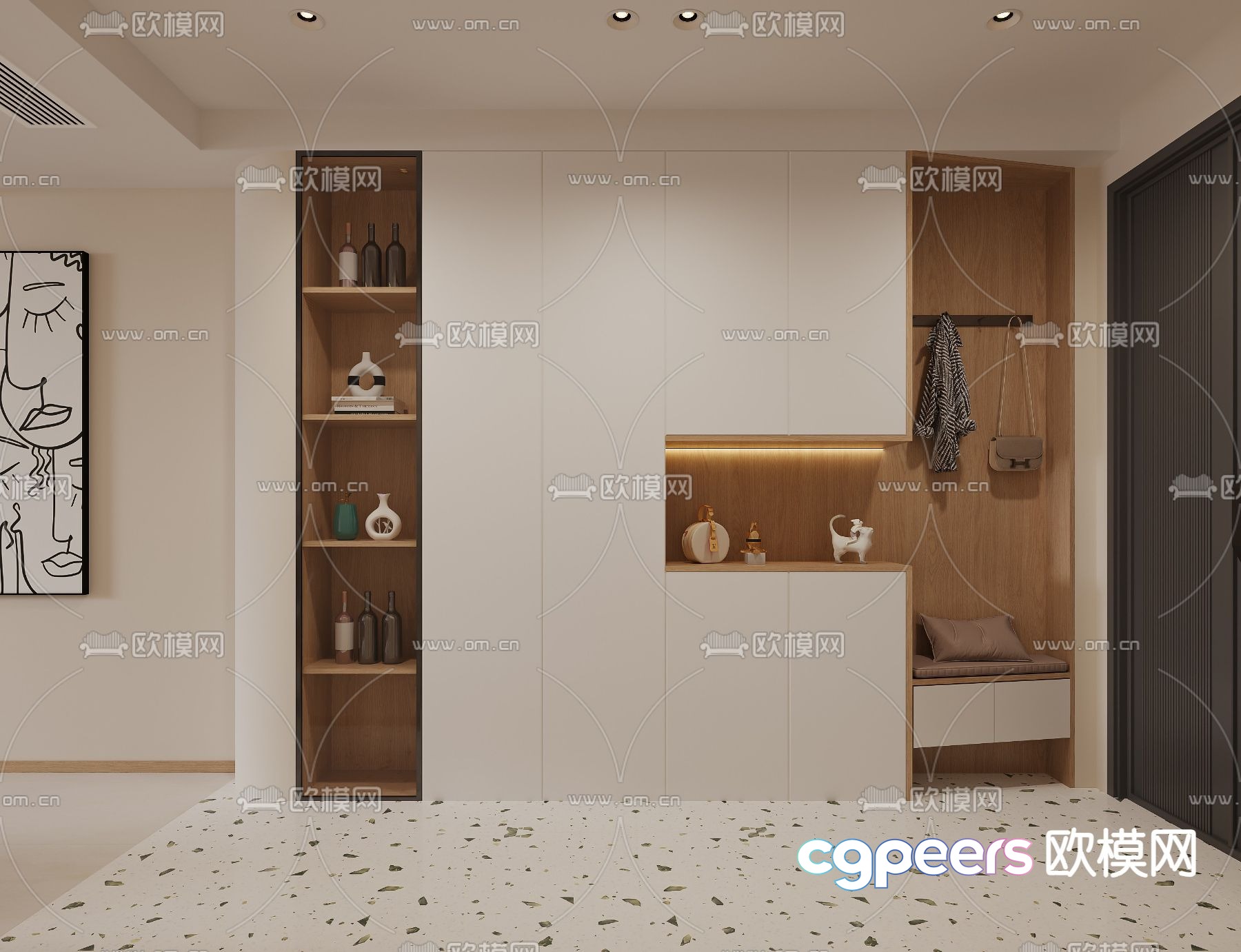 Modern shoe cabinet Shoe and hat cabinet 3d model Modern shoe cabinet Shoe and hat cabinet 3d model