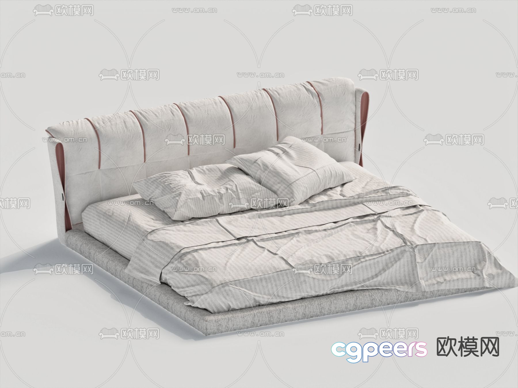 Modern double bed 3d model Modern double bed 3d model