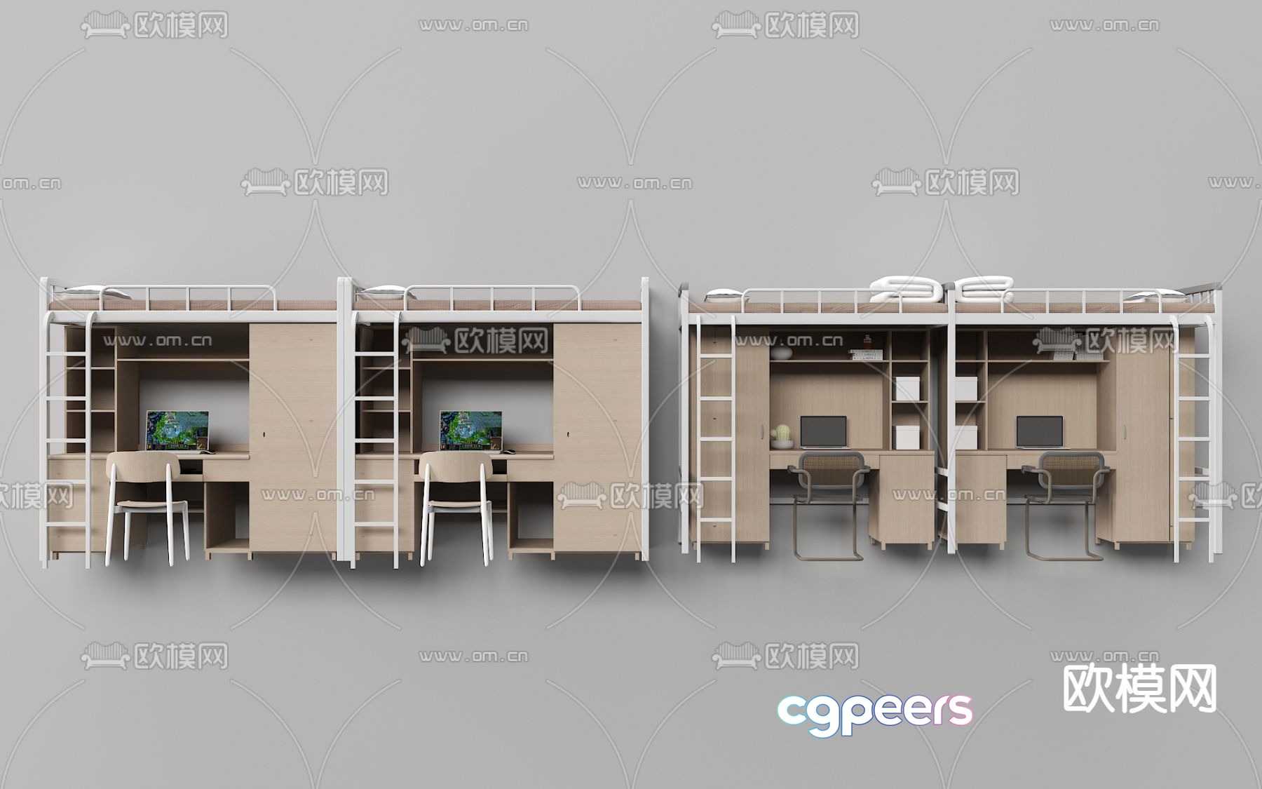 Dormitory bed bunk bed bunk bed 3d model Dormitory bed bunk bed bunk bed 3d model