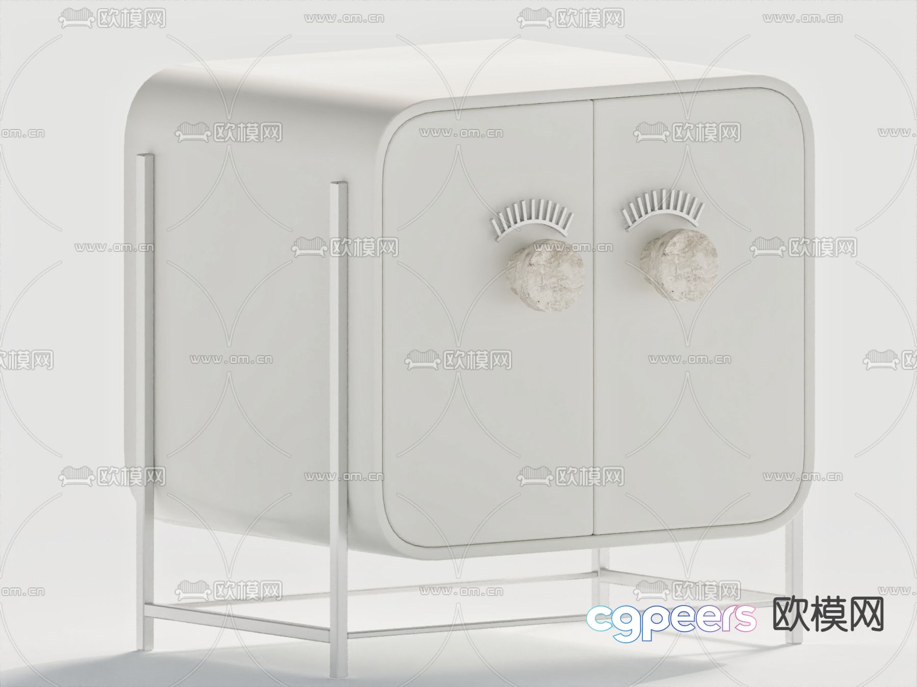 Modern bedside table 3d model Modern bedside table 3d model