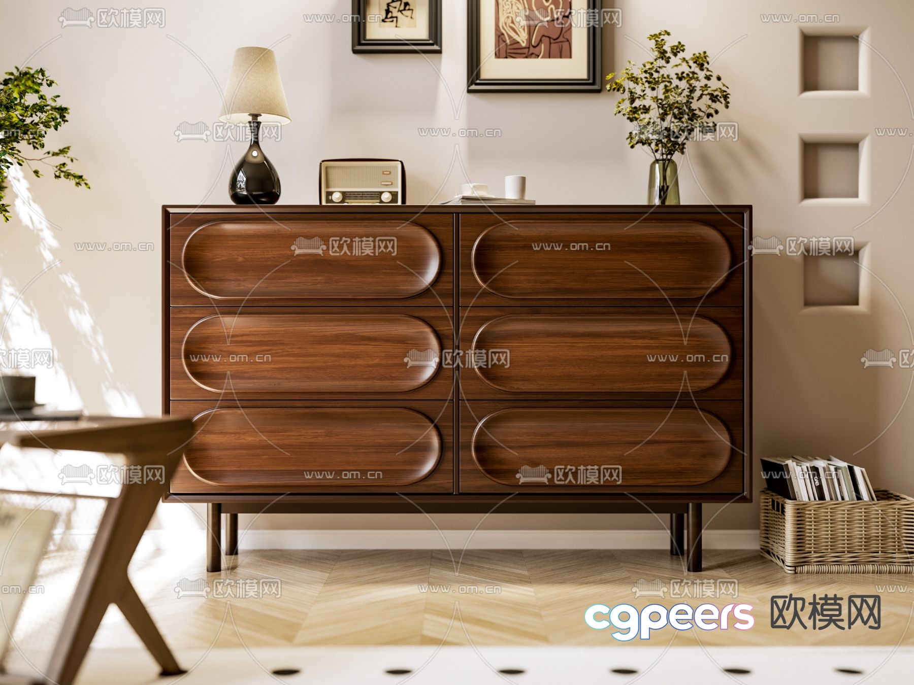 Medieval style chest of drawers 3D model Medieval style chest of drawers 3D model