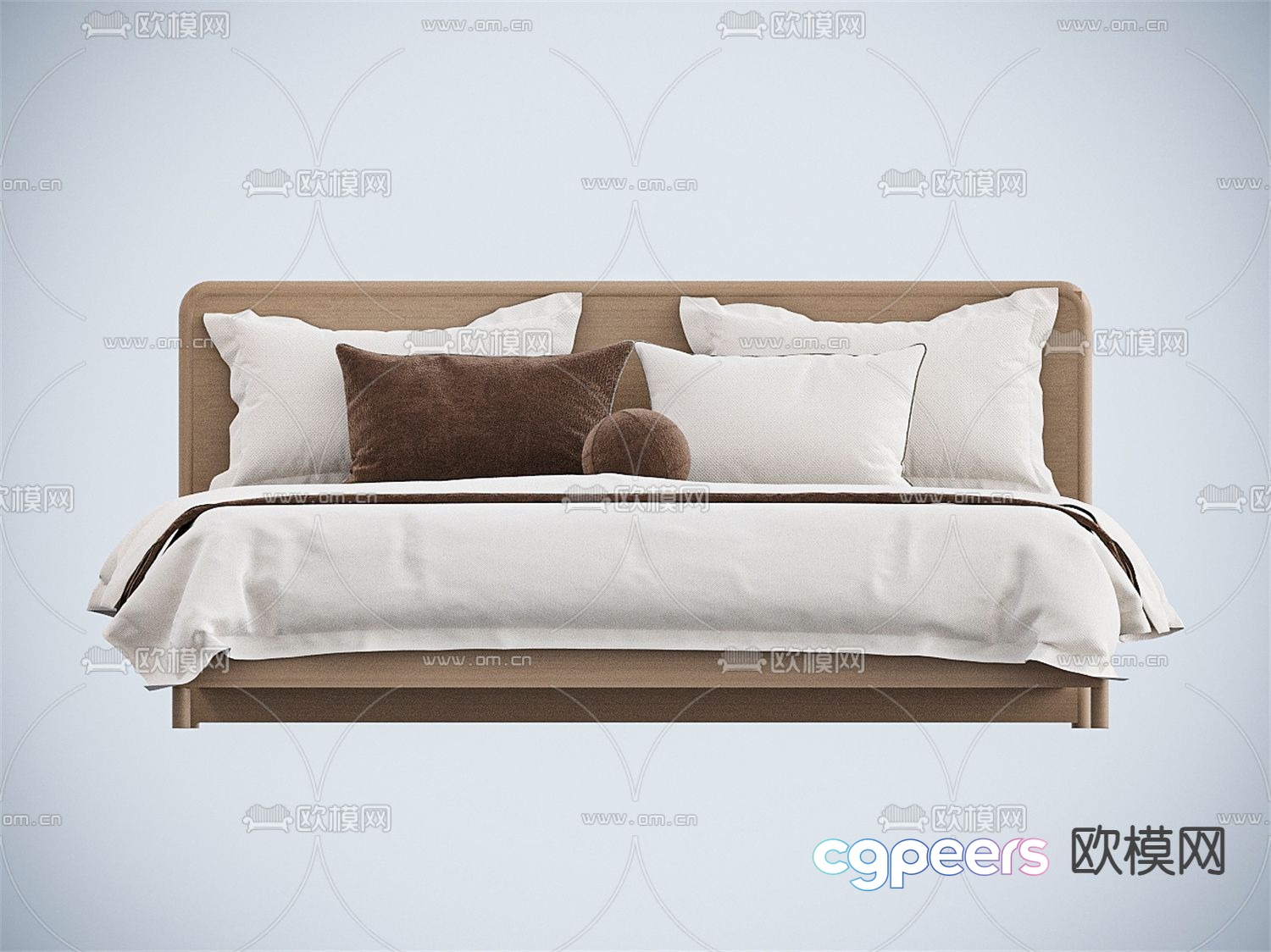 Modern double bed 3d model Modern double bed 3d model