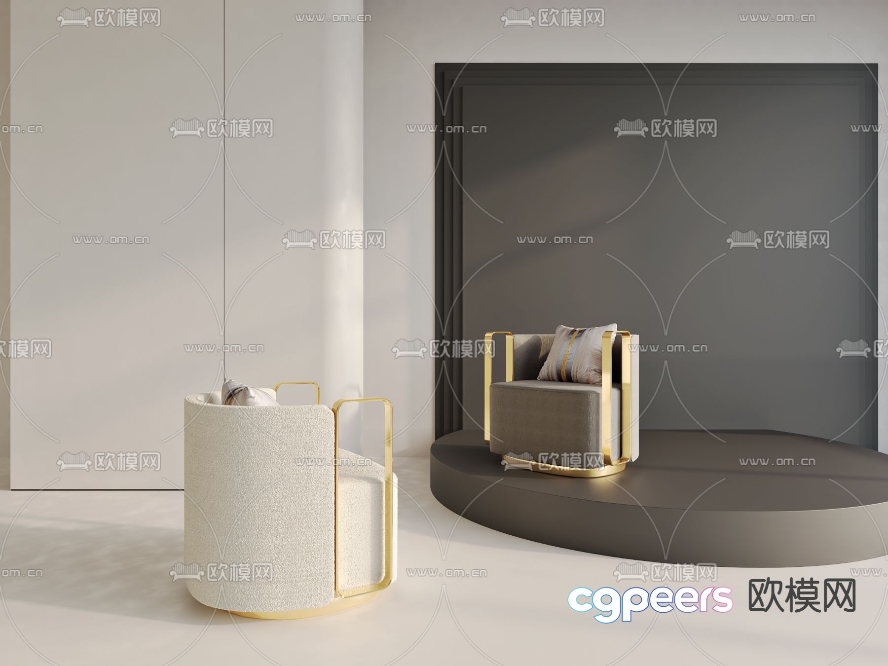 Light luxury sofa chair Single sofa 3D model Light luxury sofa chair Single sofa 3D model