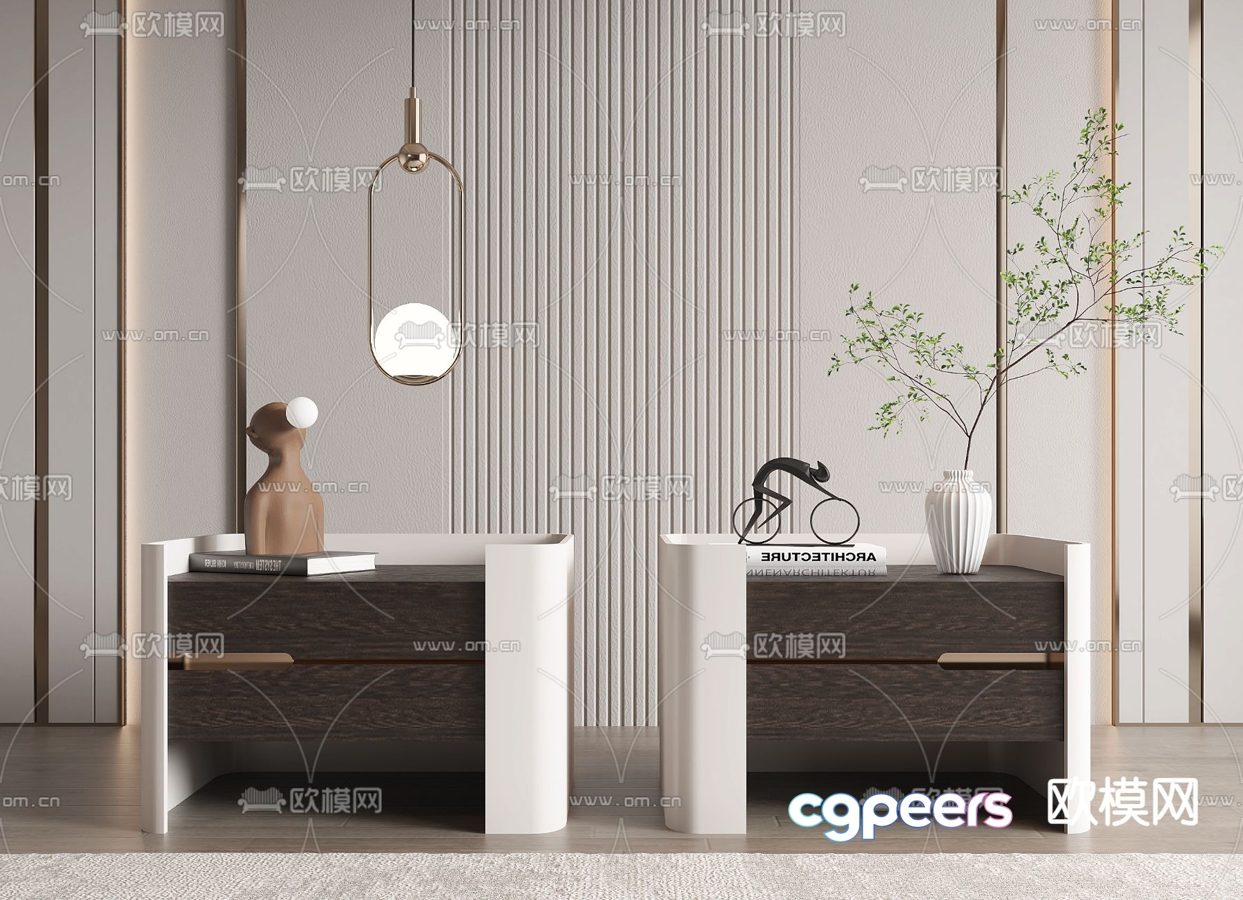 Modern bedside table 3d model Modern bedside table 3d model