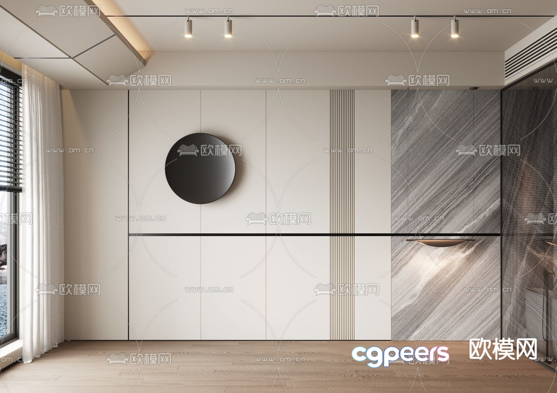 Bedside background wall 3d model Bedside background wall 3d model