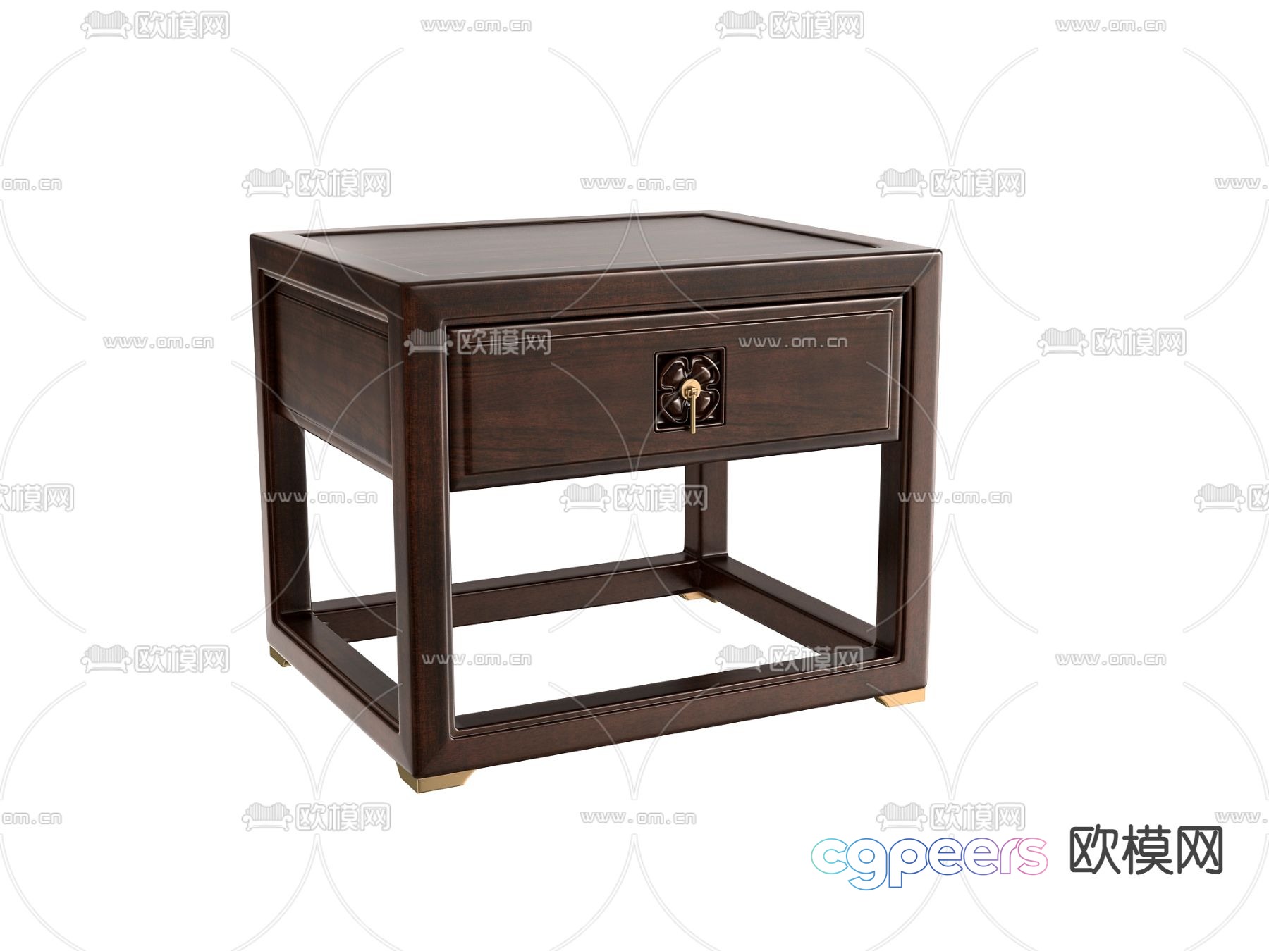 New Chinese style bedside table 3d model New Chinese style bedside table 3d model