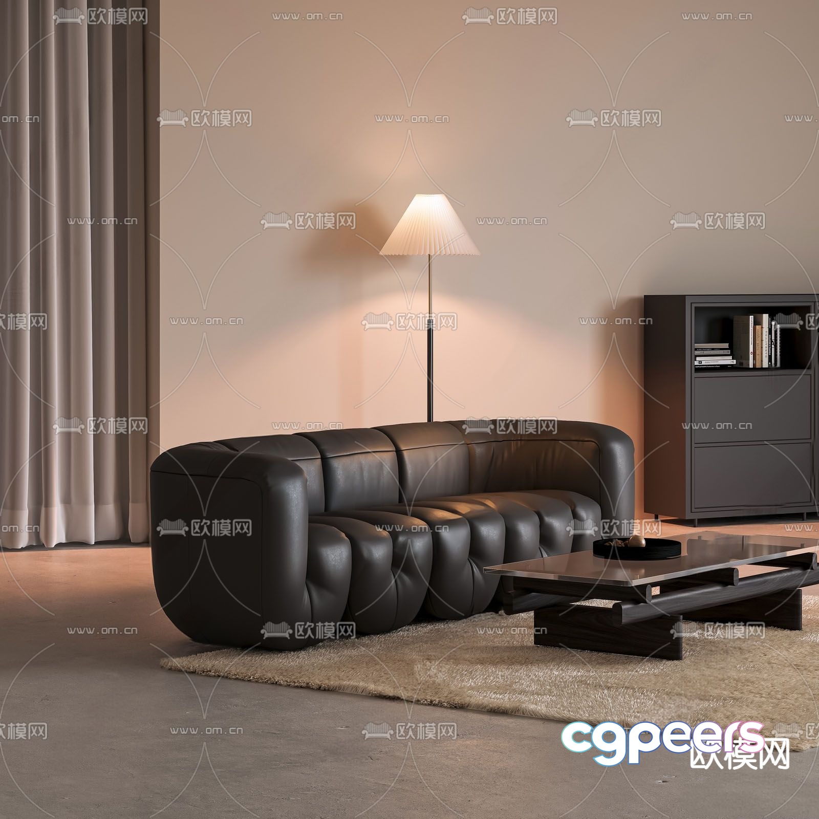 Leather sofa 3d model Leather sofa 3d model