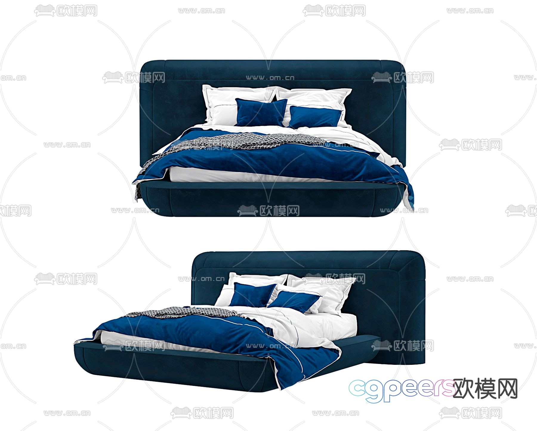 Alias ​​modern double bed 3d model Alias ​​modern double bed 3d model