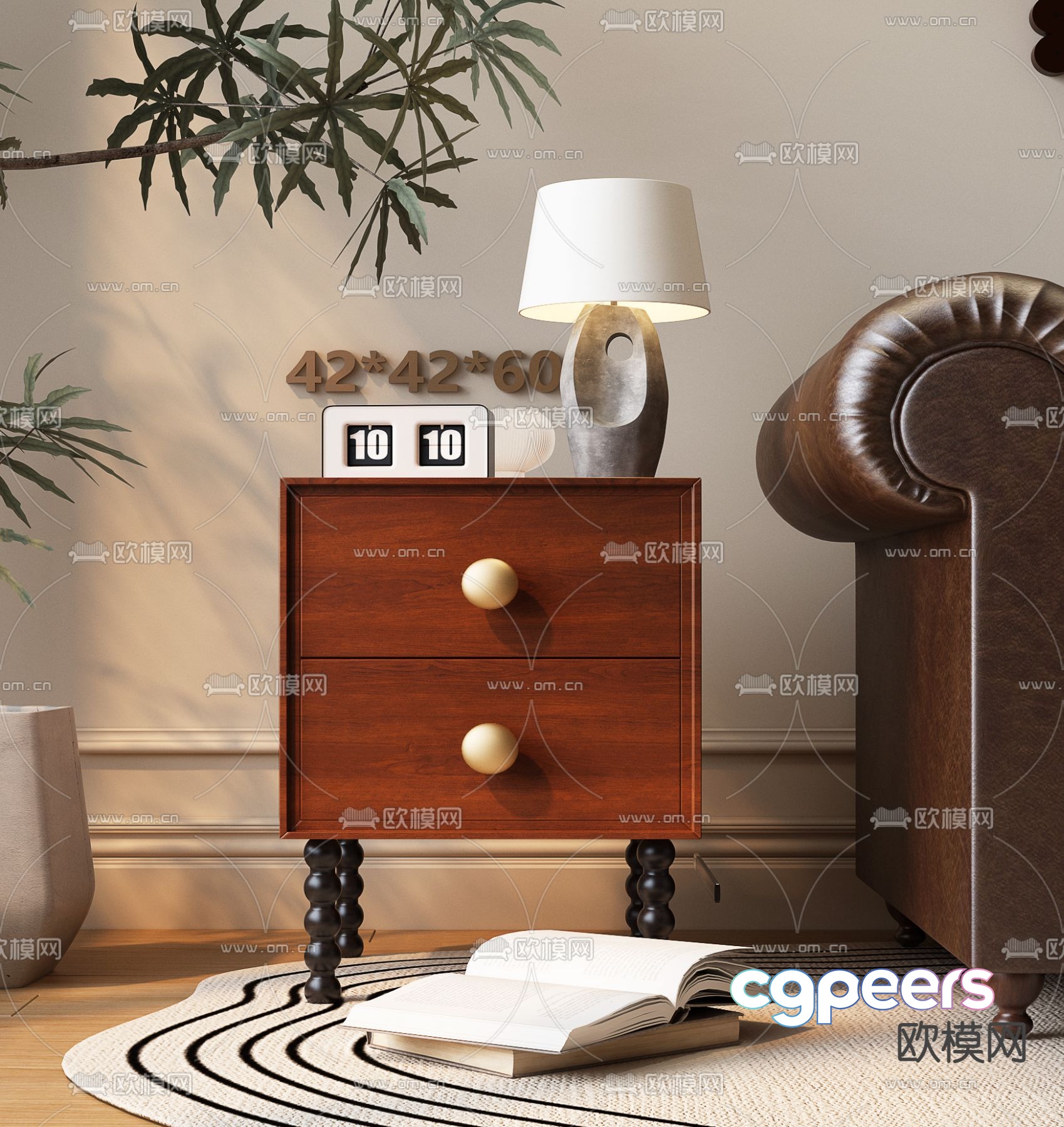 Medieval style bedside table 3d model Medieval style bedside table 3d model