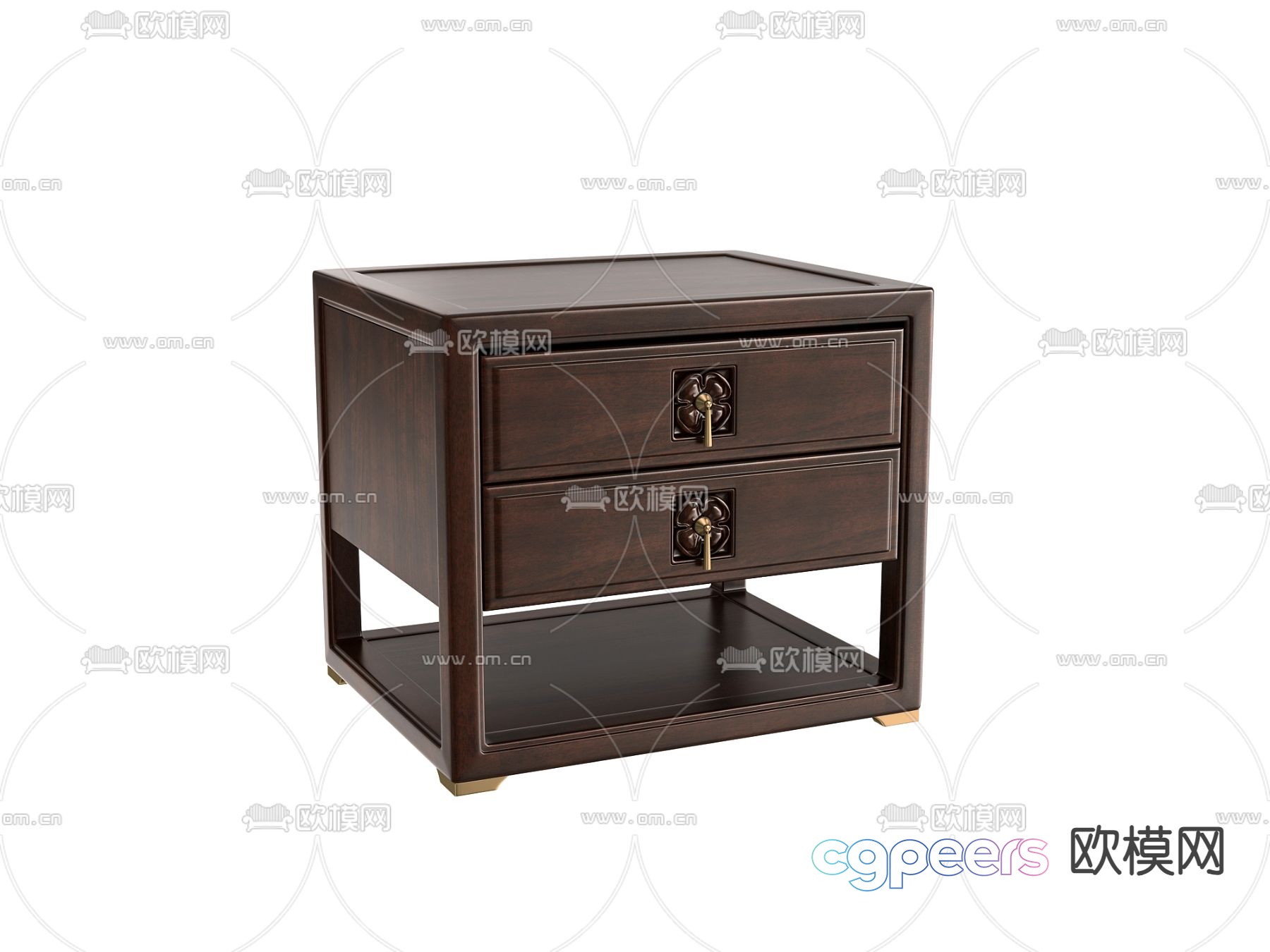 New Chinese style bedside table 3d model New Chinese style bedside table 3d model
