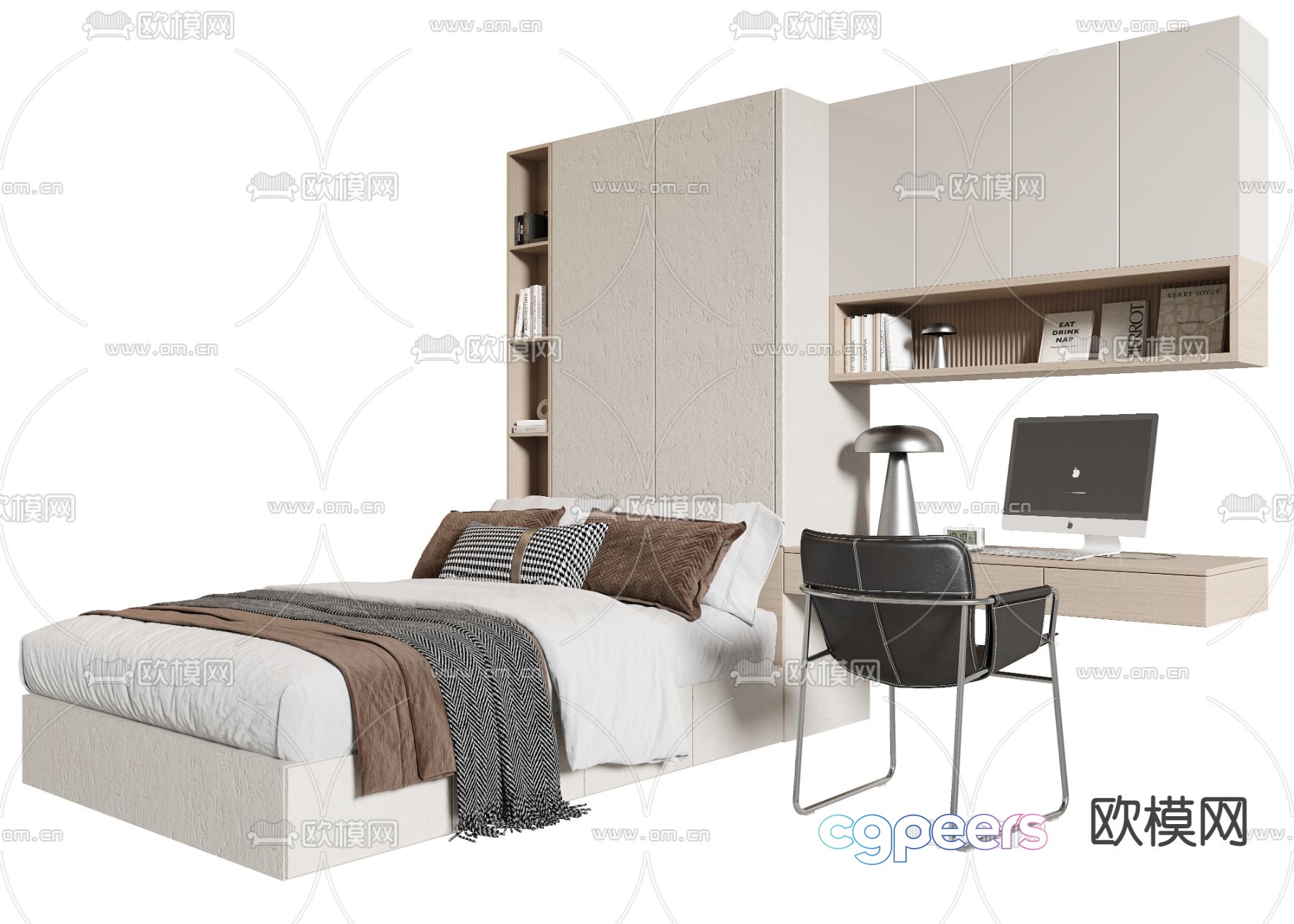 Tatami bed double bed 3d model Tatami bed double bed 3d model
