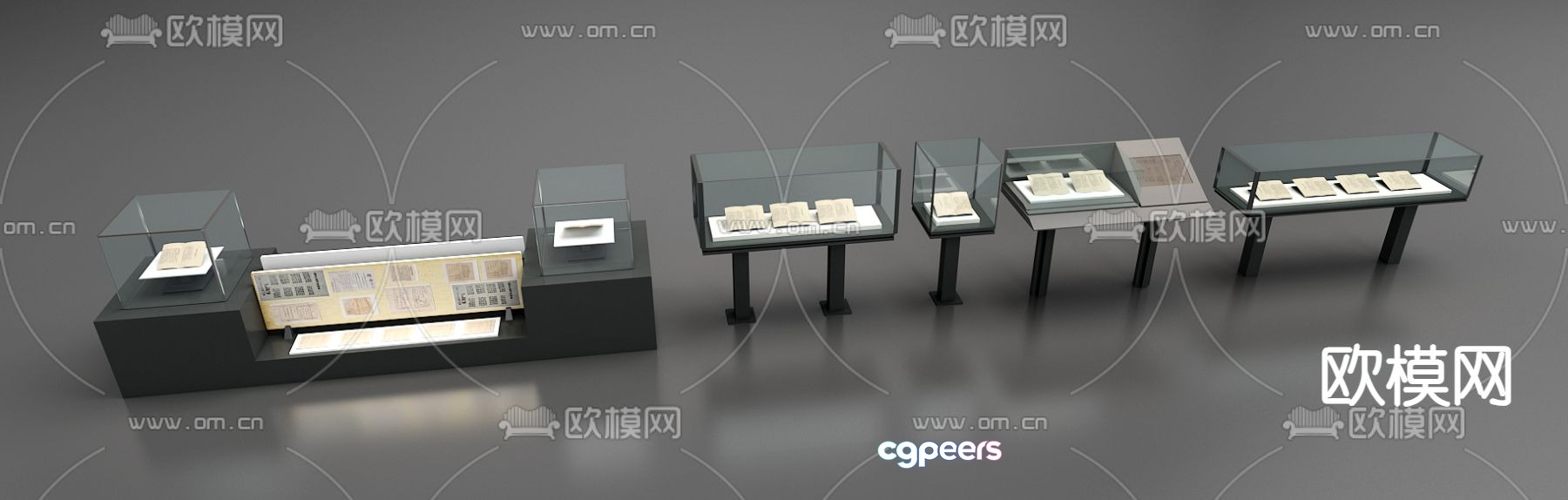 Showcase cultural relics exhibition stand 3D model Showcase cultural relics exhibition stand 3D model
