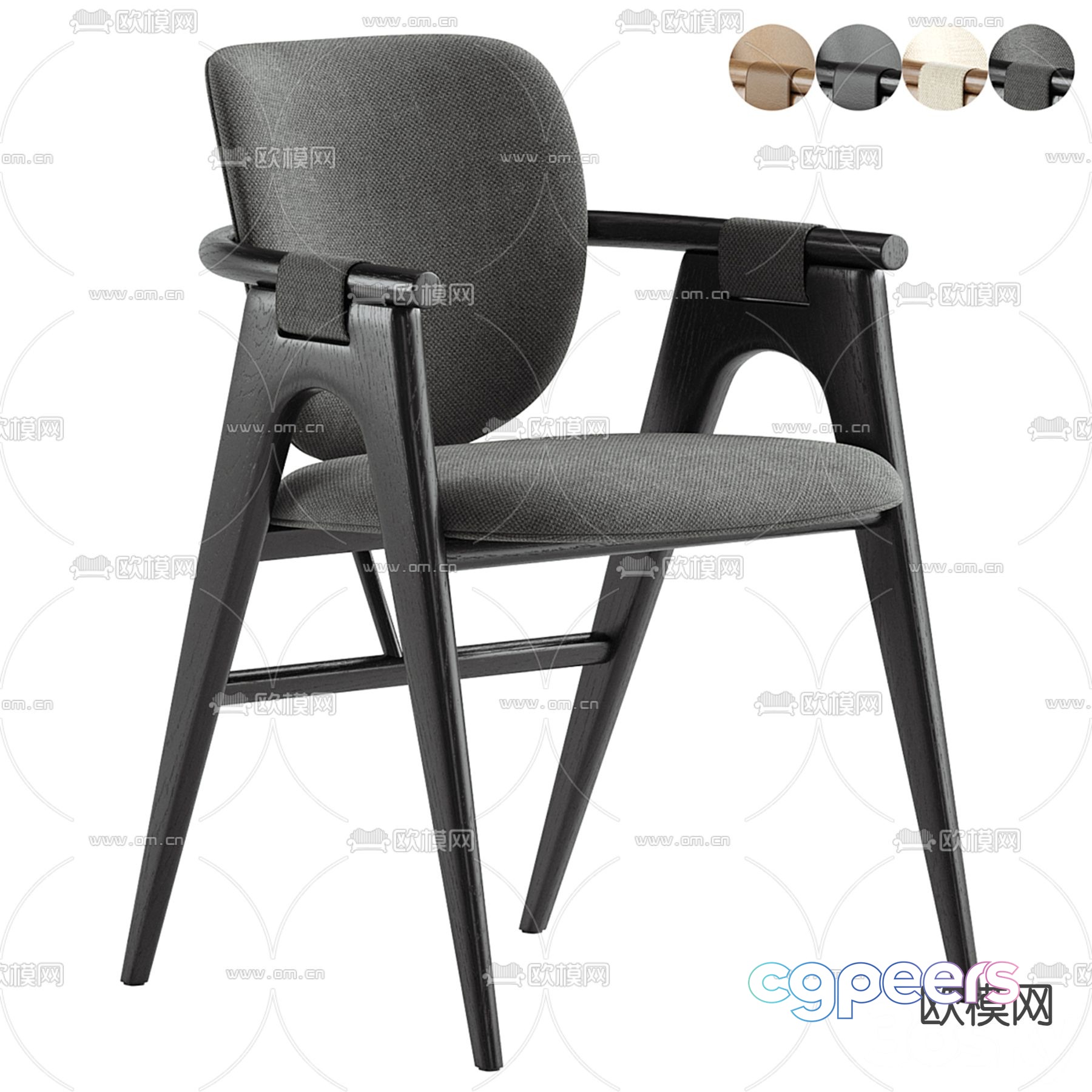 Rowanoke modern chair dining chair 3d model Rowanoke modern chair dining chair 3d model