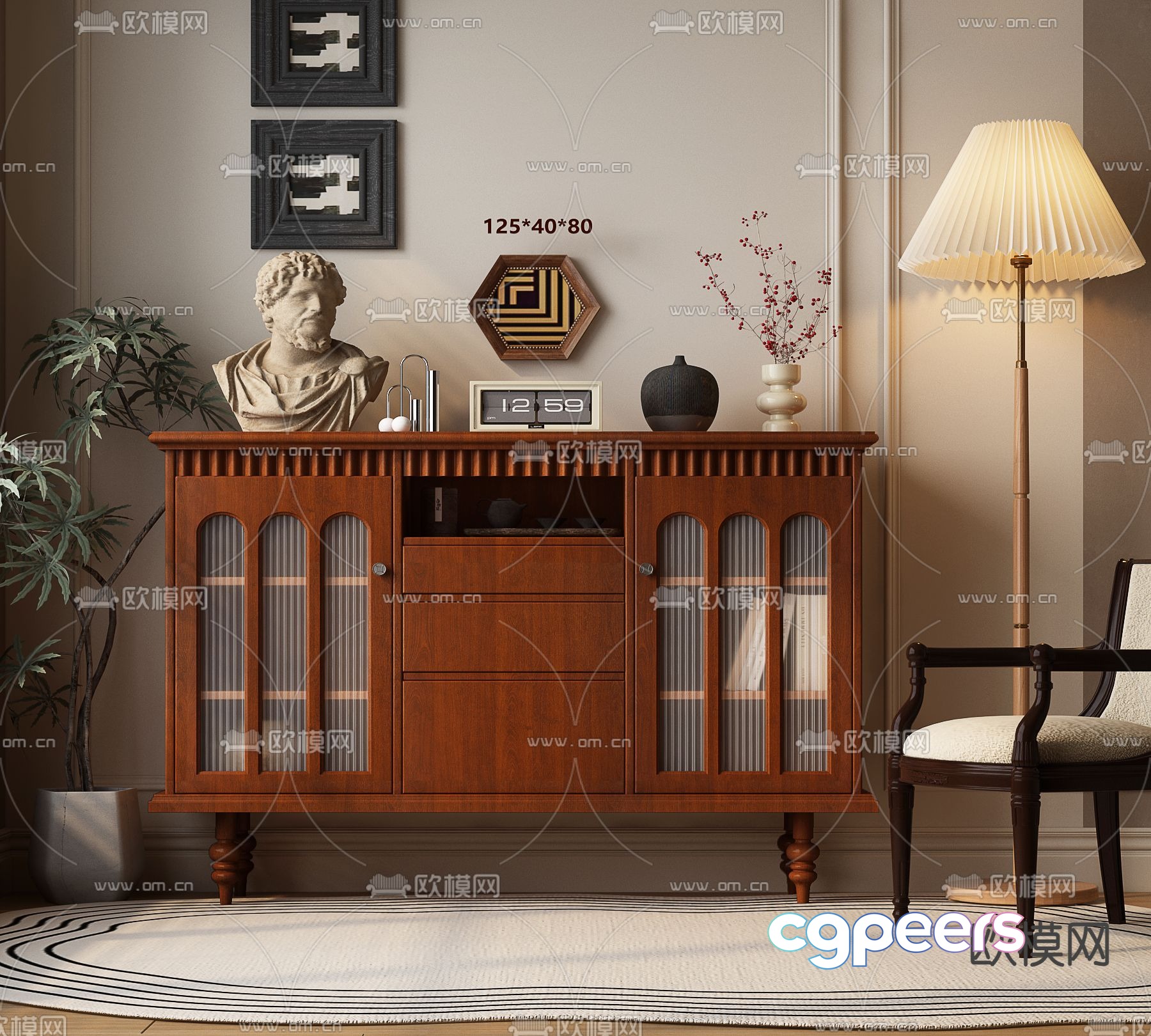 Medieval style sideboard 3d model Medieval style sideboard 3d model