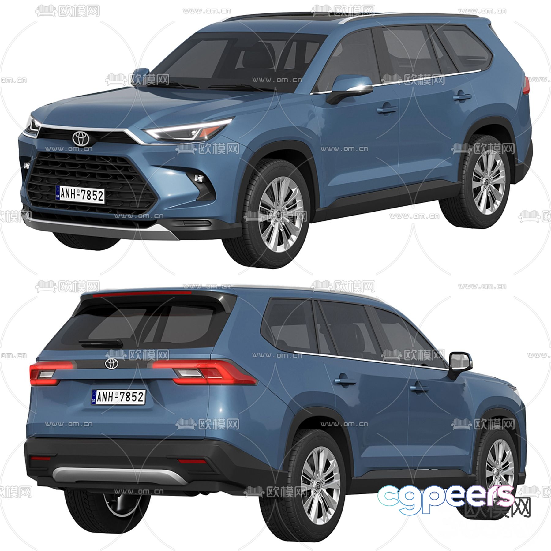toyota highlander car sedan 3d model toyota highlander car sedan 3d model