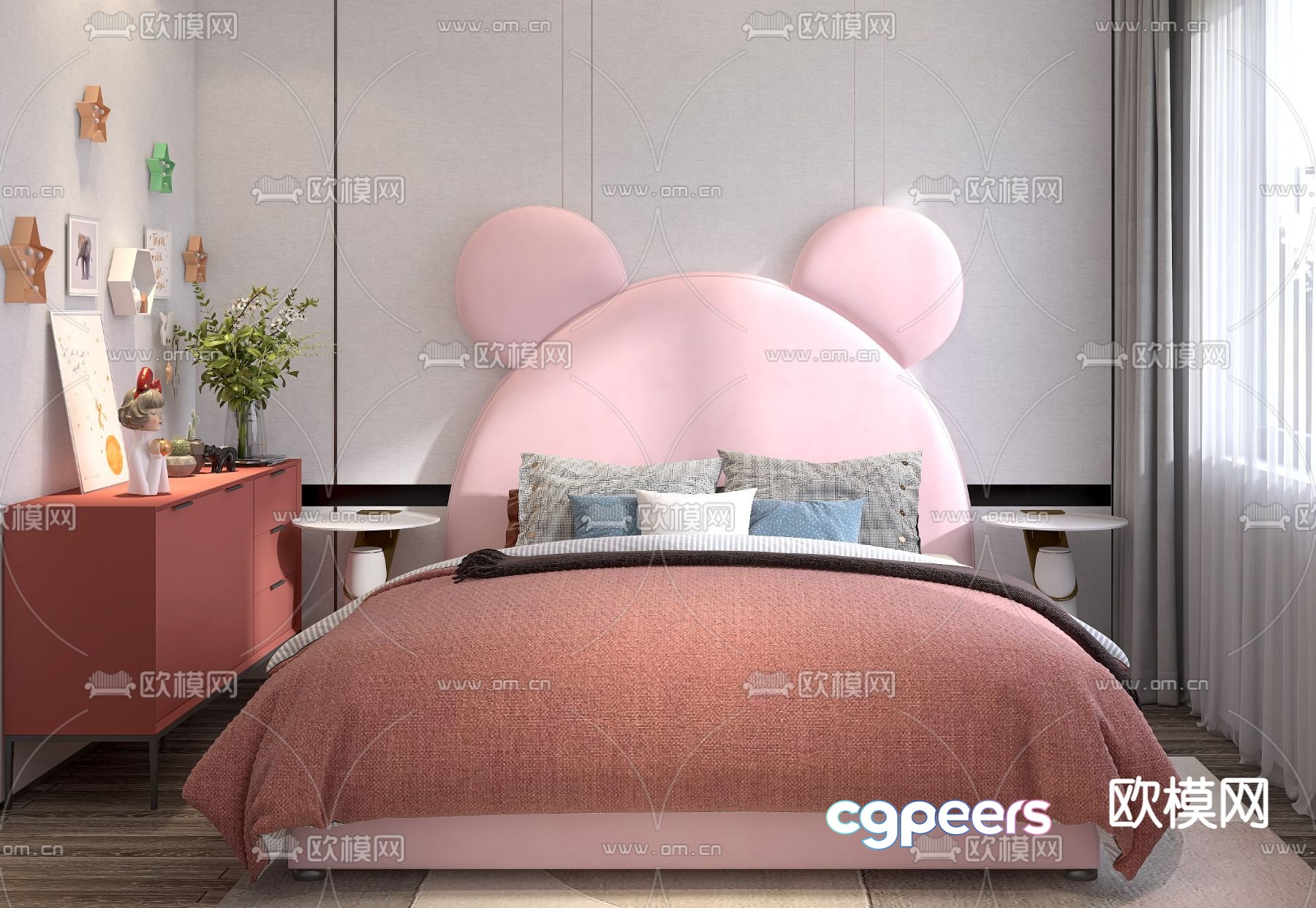 Mickey children’s bed 3d model Mickey children’s bed 3d model