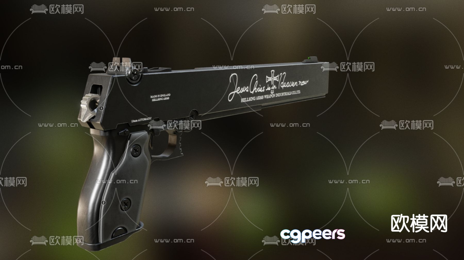 Gun long pistol 3d model Gun long pistol 3d model