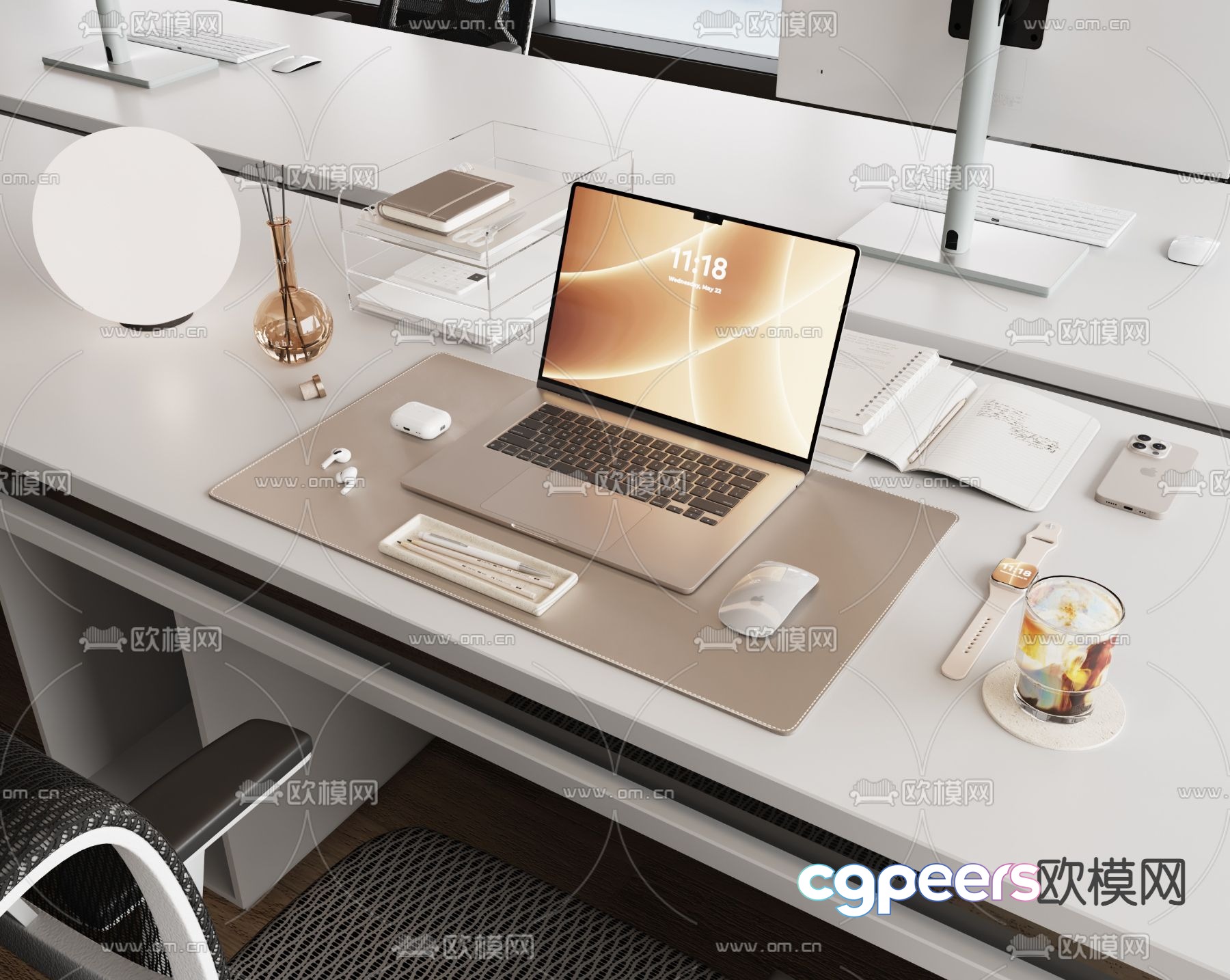 Office accessories computer 3d model Office accessories computer 3d model
