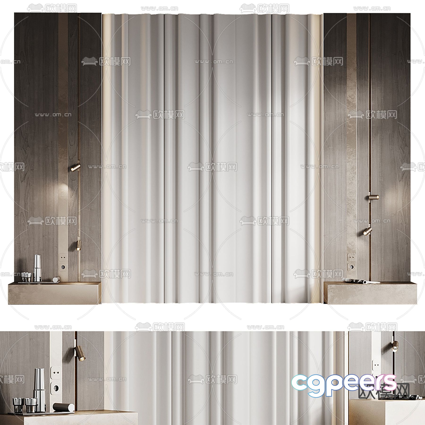 Bedside background wall 3d model Bedside background wall 3d model