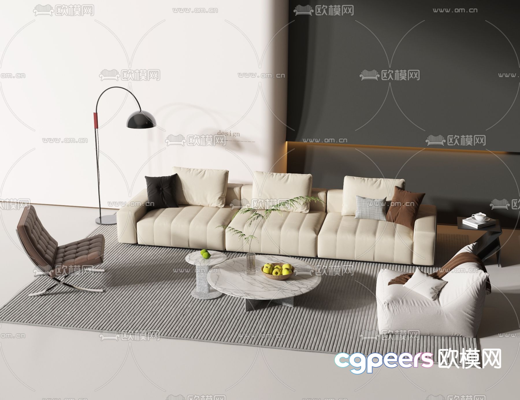Sofa coffee table single sofa 3d model Sofa coffee table single sofa 3d model