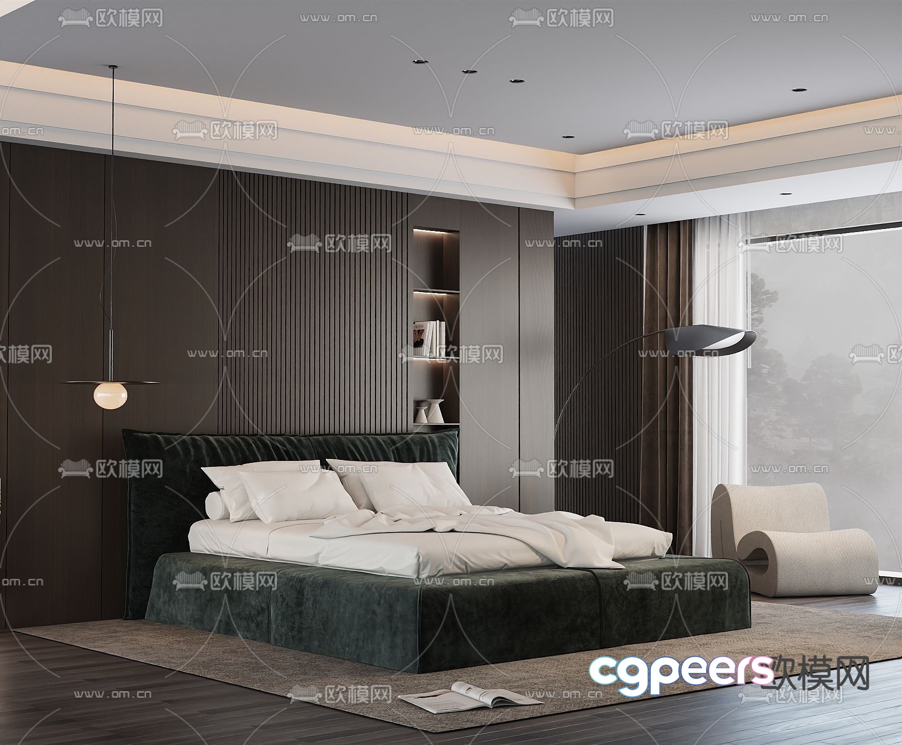 Italian double bed 3d model Italian double bed 3d model
