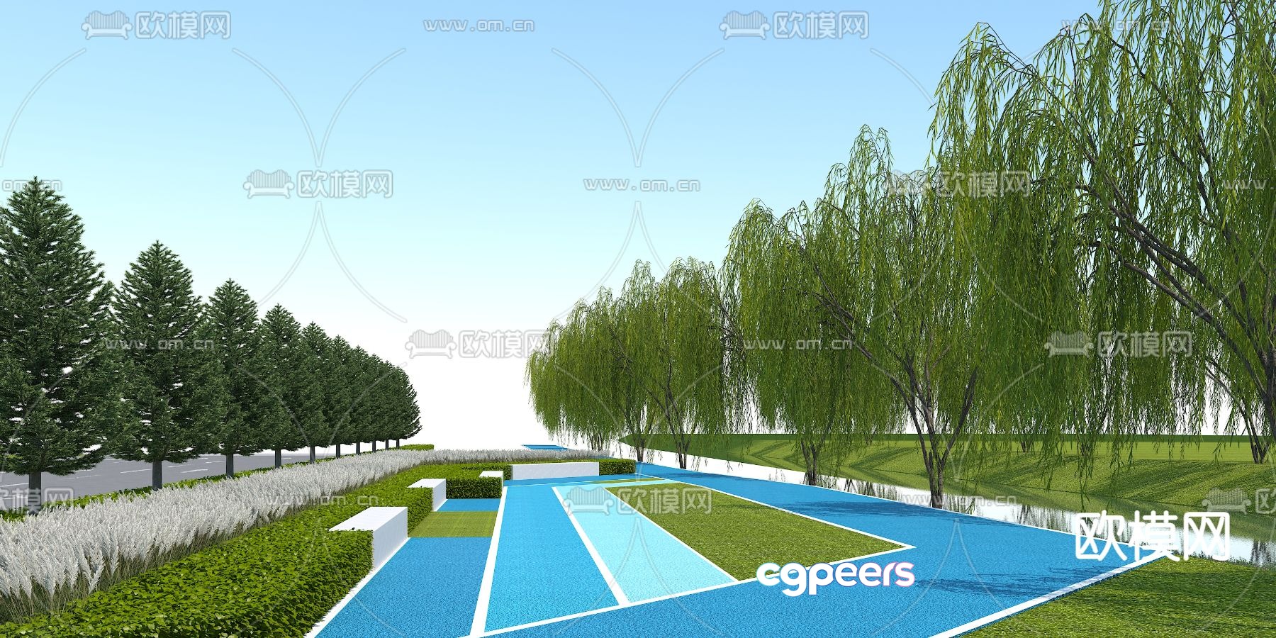 Garden square bench seat 3d model Garden square bench seat 3d model