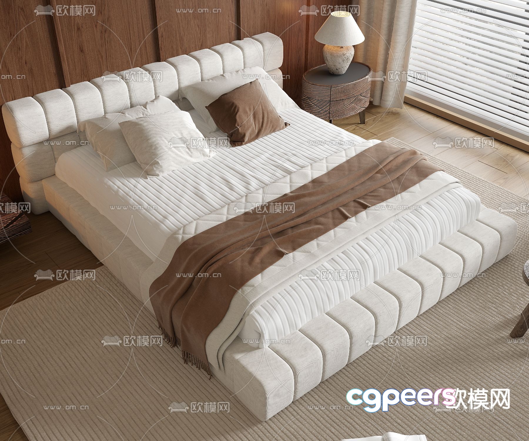 Medieval style double bed 3d model Medieval style double bed 3d model