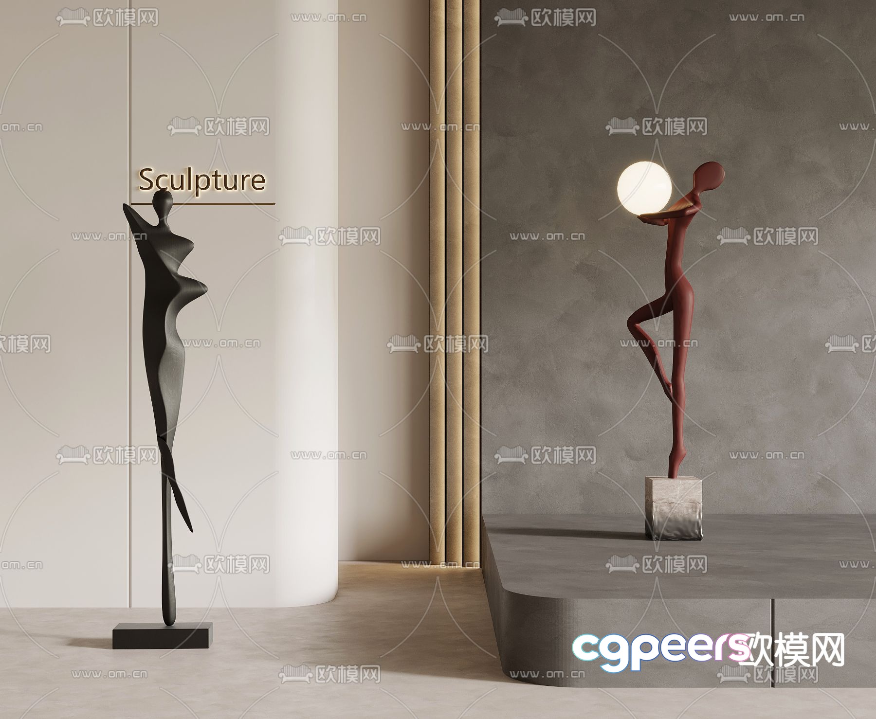 Modern floor sculpture 3d model Modern floor sculpture 3d model
