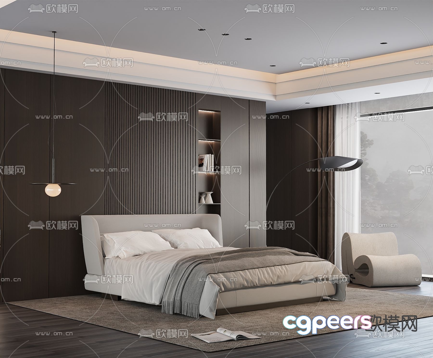 Italian double bed 3d model Italian double bed 3d model
