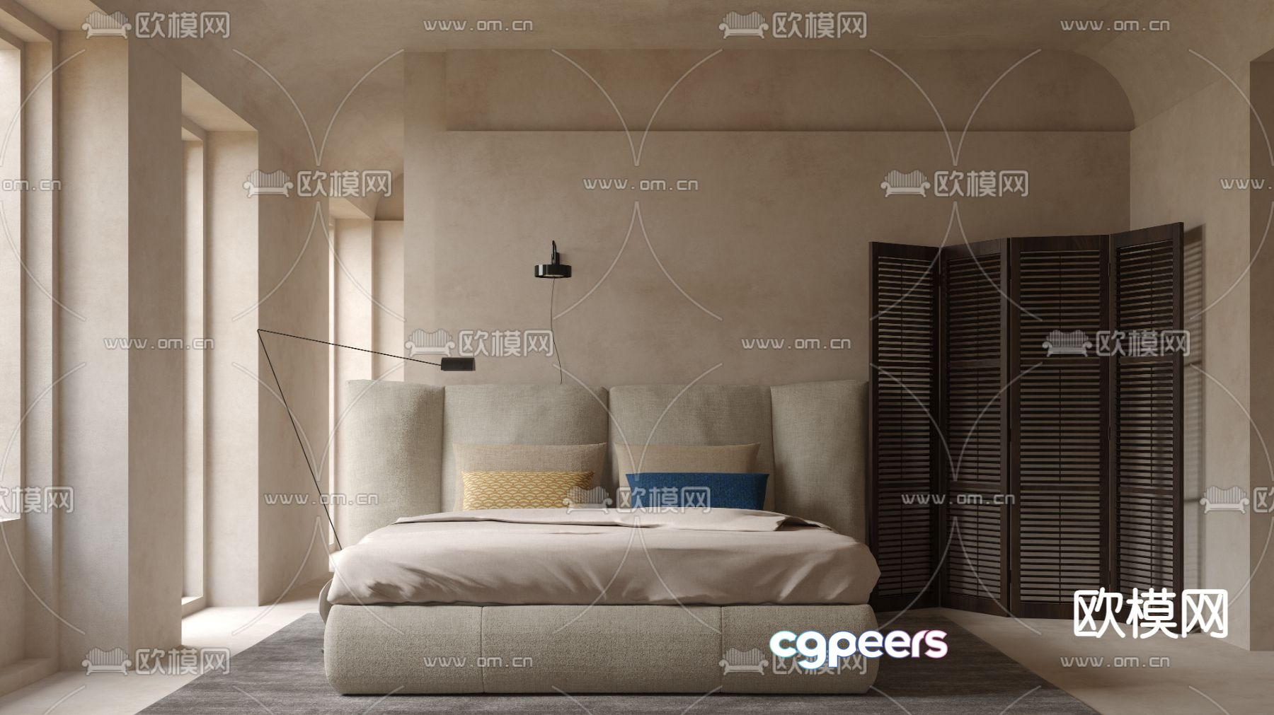 Bonaldo double bed 3d model Bonaldo double bed 3d model