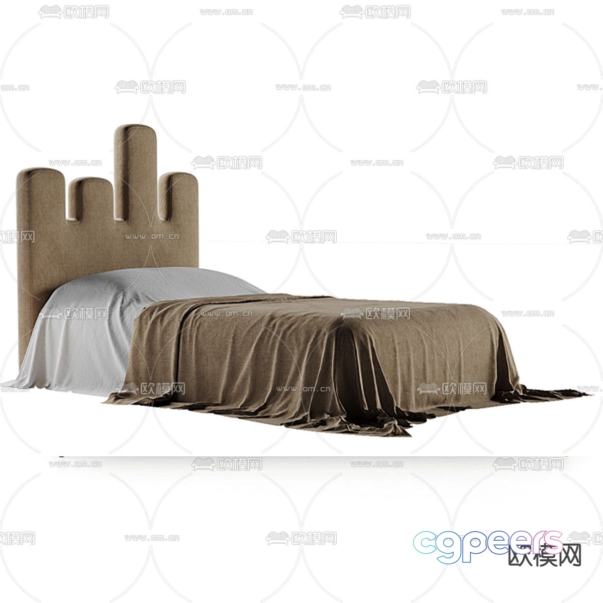 Italian single bed 3d model Italian single bed 3d model