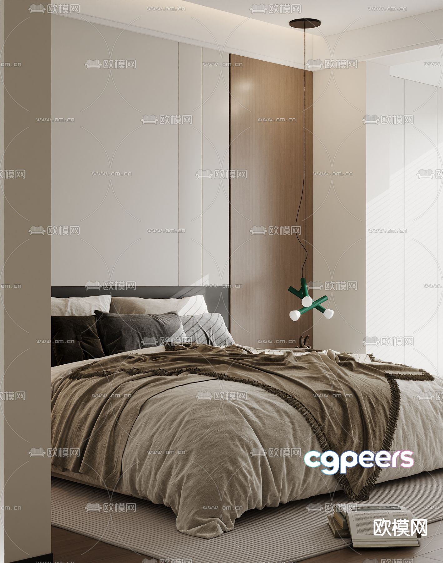Modern double bed 3d model Modern double bed 3d model