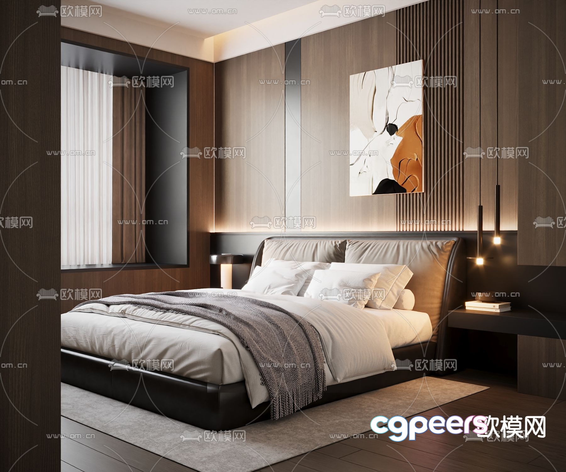 Italian double bed 3d model Italian double bed 3d model