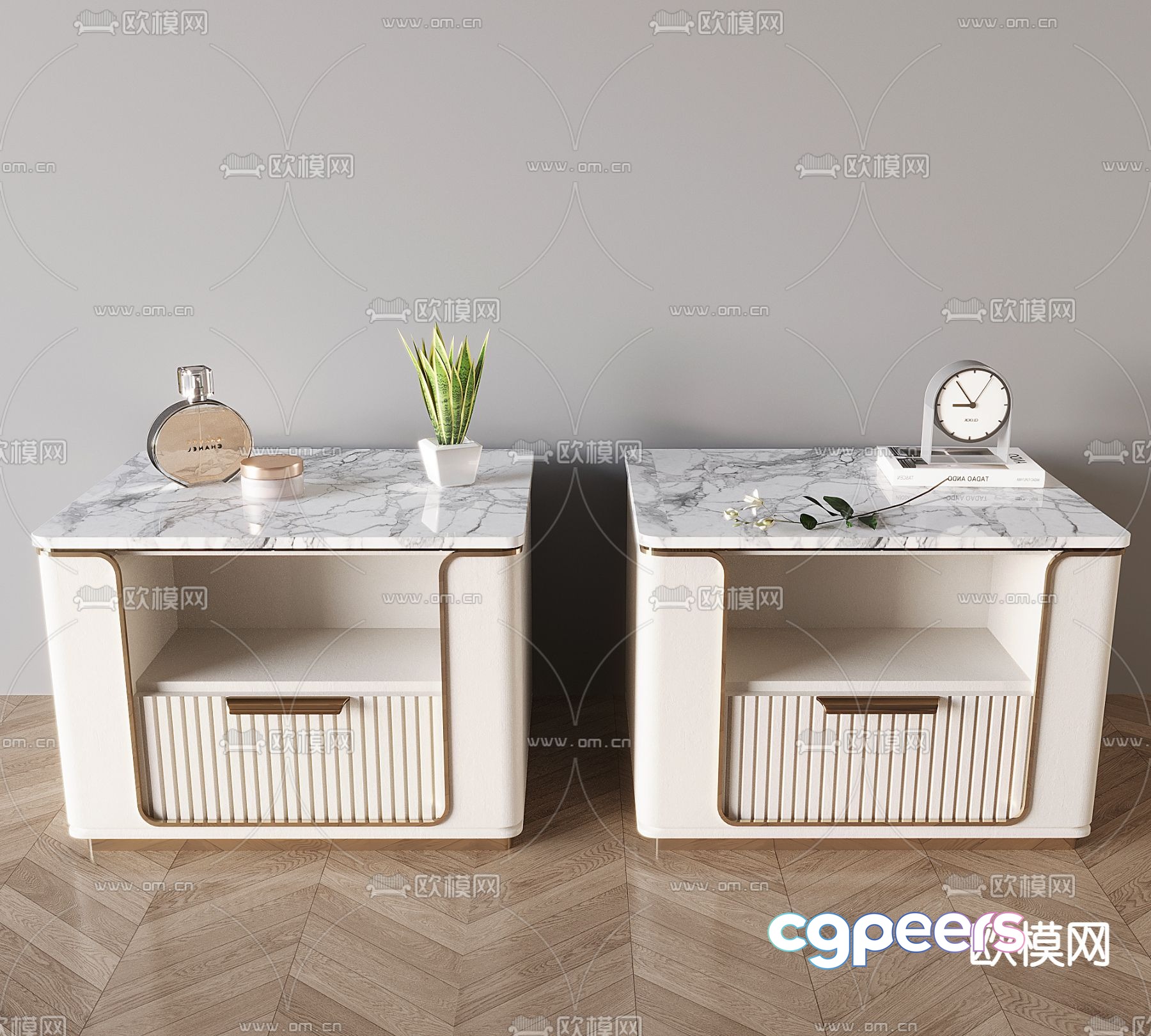 Modern bedside table 3d model Modern bedside table 3d model