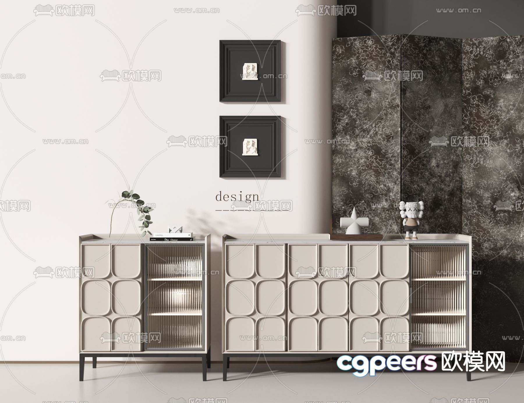 Creamy sideboard 3d model Creamy sideboard 3d model