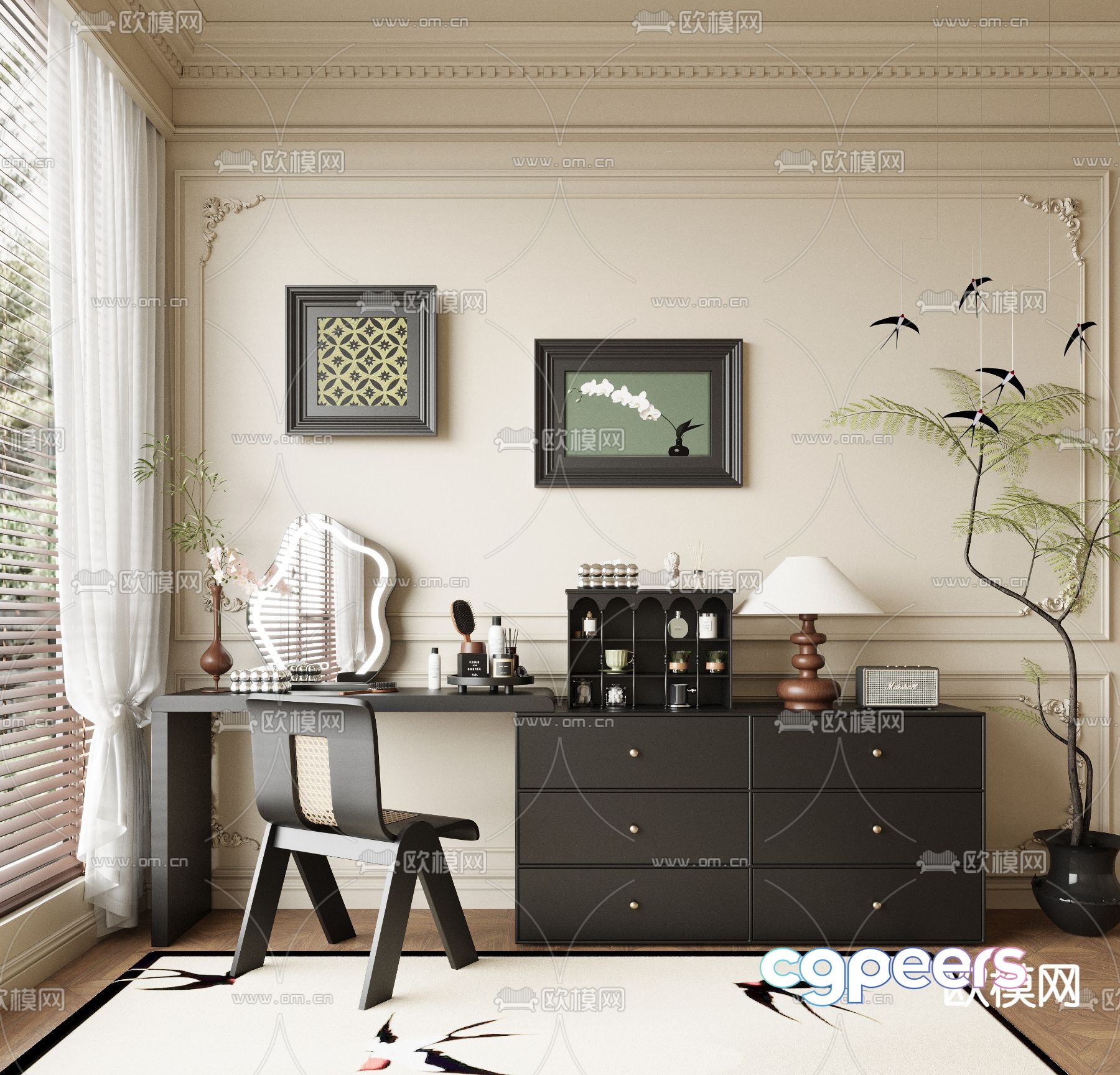 Medieval style dressing table 3d model Medieval style dressing table 3d model